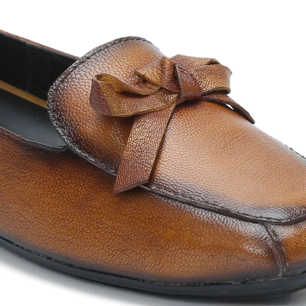 Trendy Leather Bow Flat Square Toe Loafers for Women LG-35