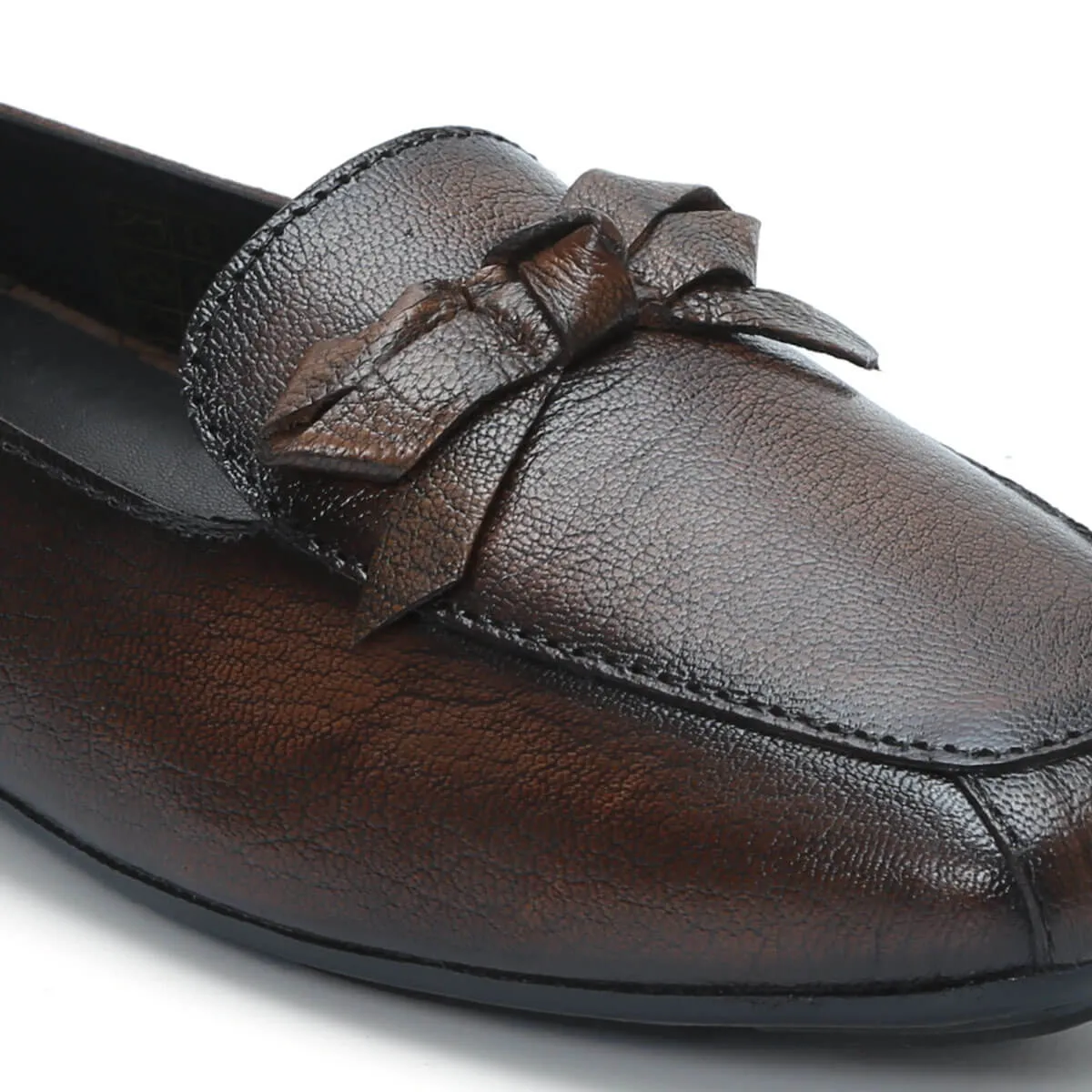 Trendy Leather Bow Flat Square Toe Loafers for Women LG-35