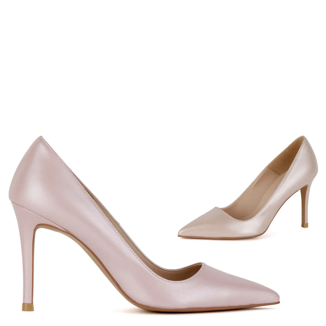 *UK size 3 - RAFRIA - pearl pink, 9cm heels