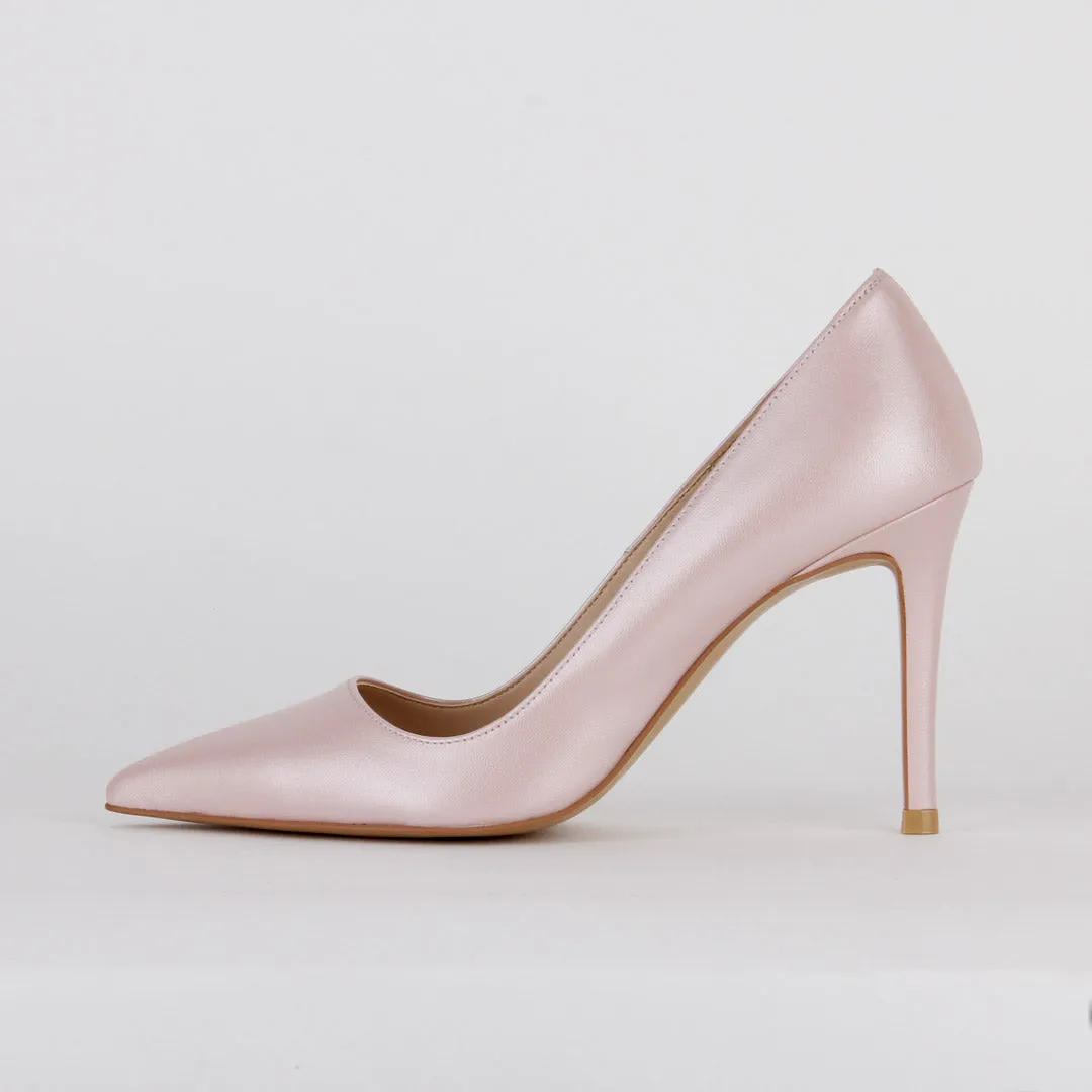 *UK size 3 - RAFRIA - pearl pink, 9cm heels