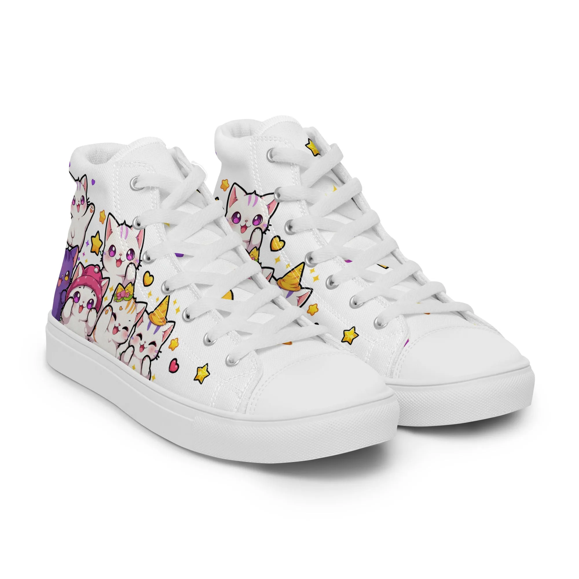 Unisex High top canvas shoes - Cute Cats