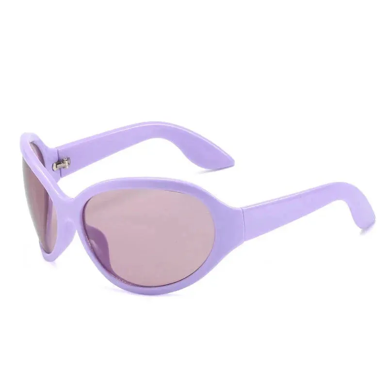 Unisex Punk Sports Luxury Designer UV400 Shades Oversized Wrap Sunglasses