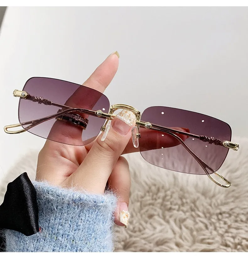 Unisex Vintage Fashion Rectangle Shape Anti-reflective Sunglasses