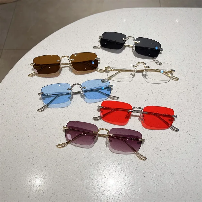 Unisex Vintage Fashion Rectangle Shape Anti-reflective Sunglasses