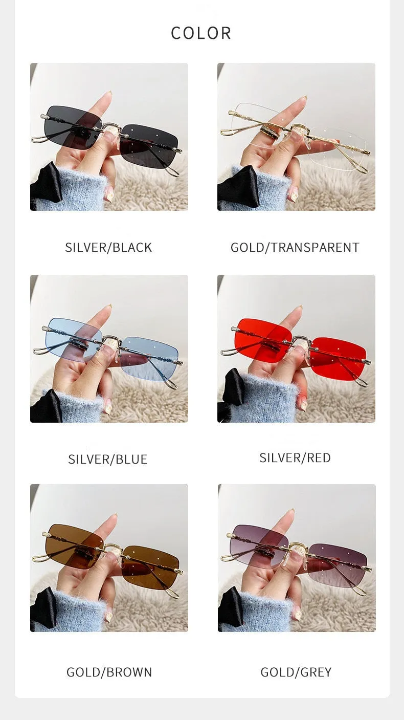 Unisex Vintage Fashion Rectangle Shape Anti-reflective Sunglasses