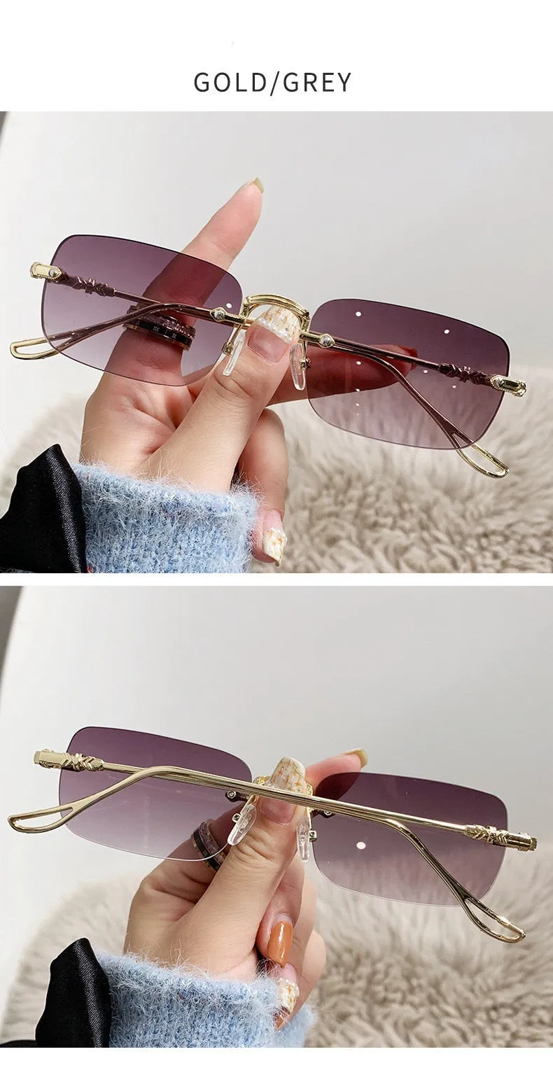 Unisex Vintage Fashion Rectangle Shape Anti-reflective Sunglasses