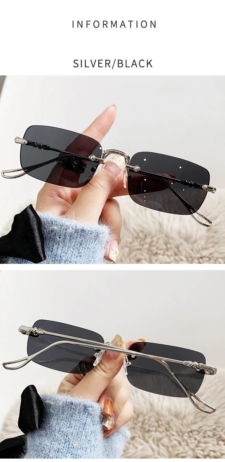 Unisex Vintage Fashion Rectangle Shape Anti-reflective Sunglasses