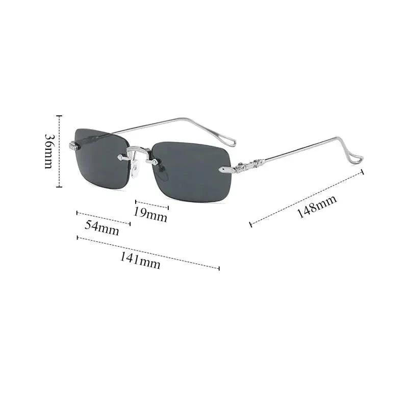 Unisex Vintage Fashion Rectangle Shape Anti-reflective Sunglasses