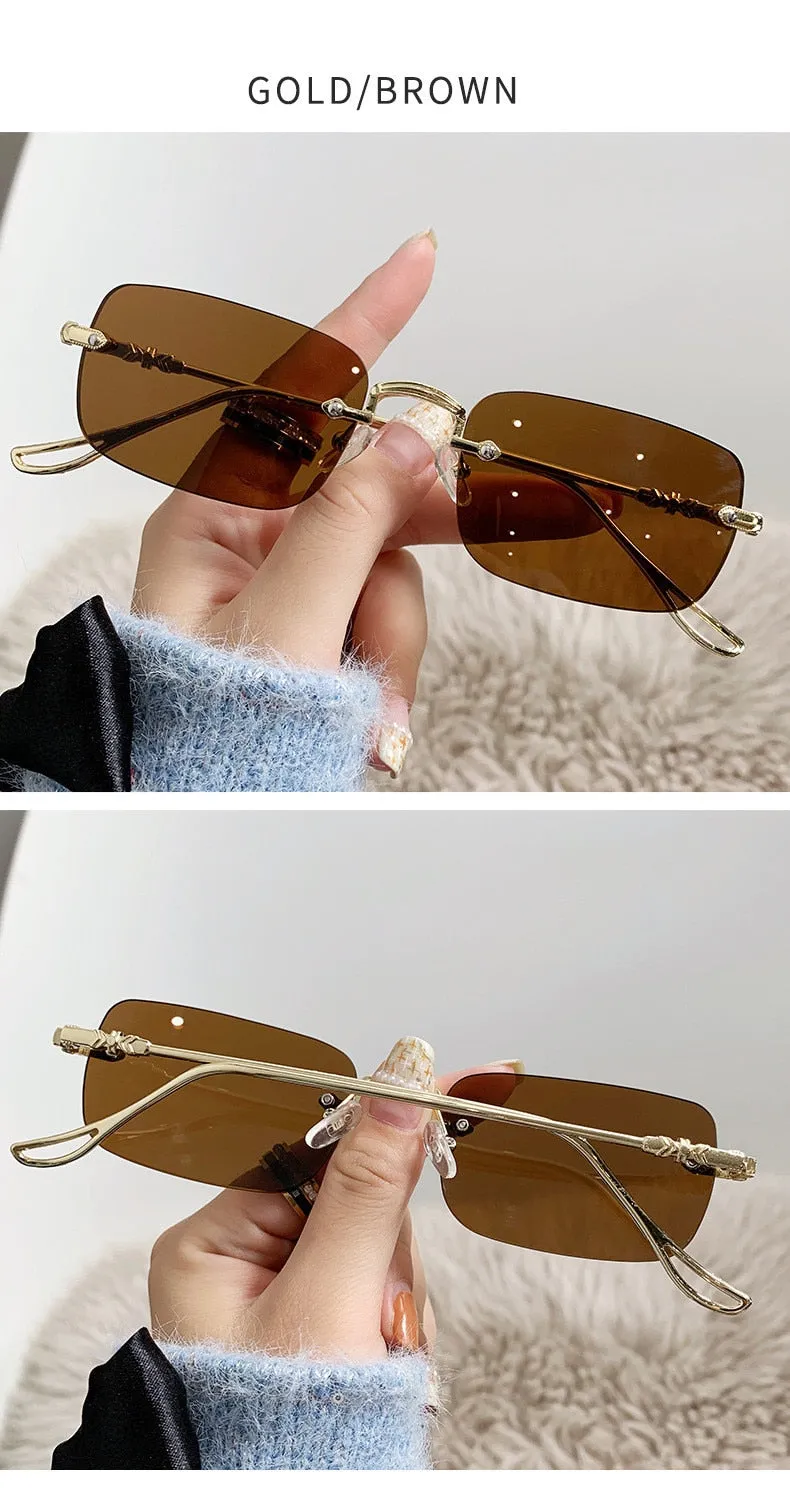 Unisex Vintage Fashion Rectangle Shape Anti-reflective Sunglasses