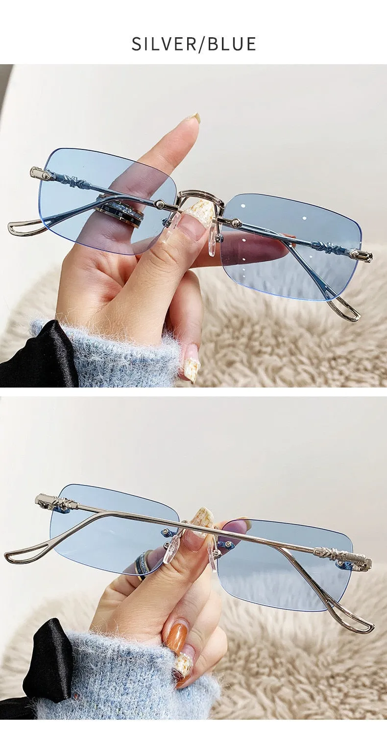 Unisex Vintage Fashion Rectangle Shape Anti-reflective Sunglasses