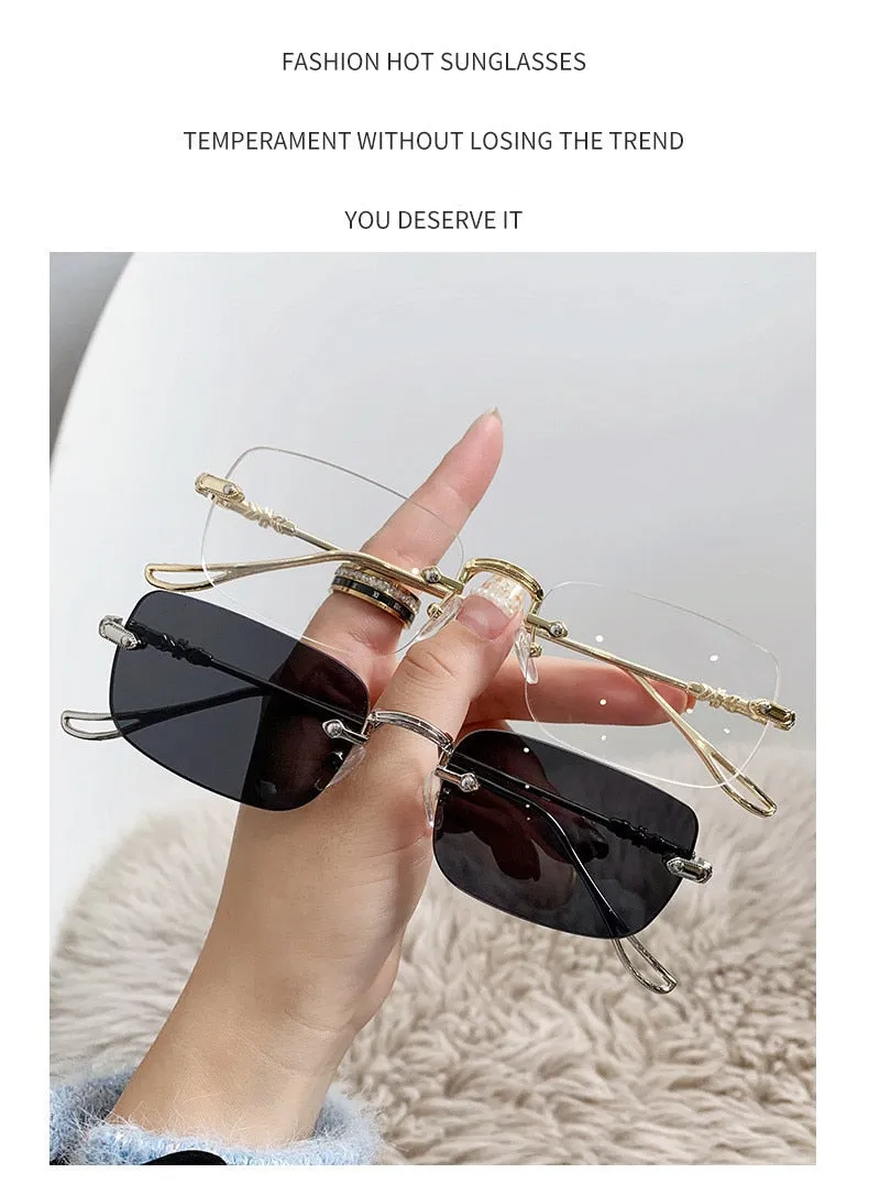 Unisex Vintage Fashion Rectangle Shape Anti-reflective Sunglasses