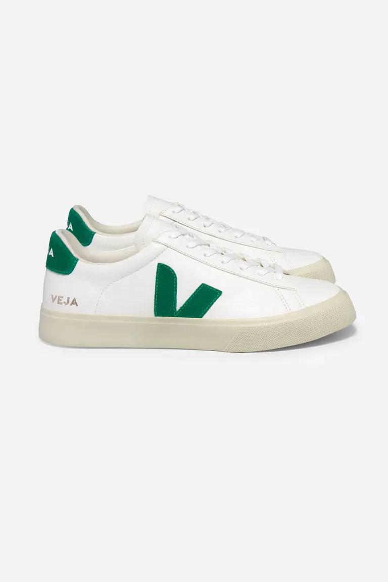 VEJA Campo Leather Sneakers - Extra White / Emeraude