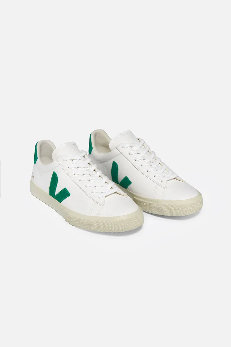 VEJA Campo Leather Sneakers - Extra White / Emeraude