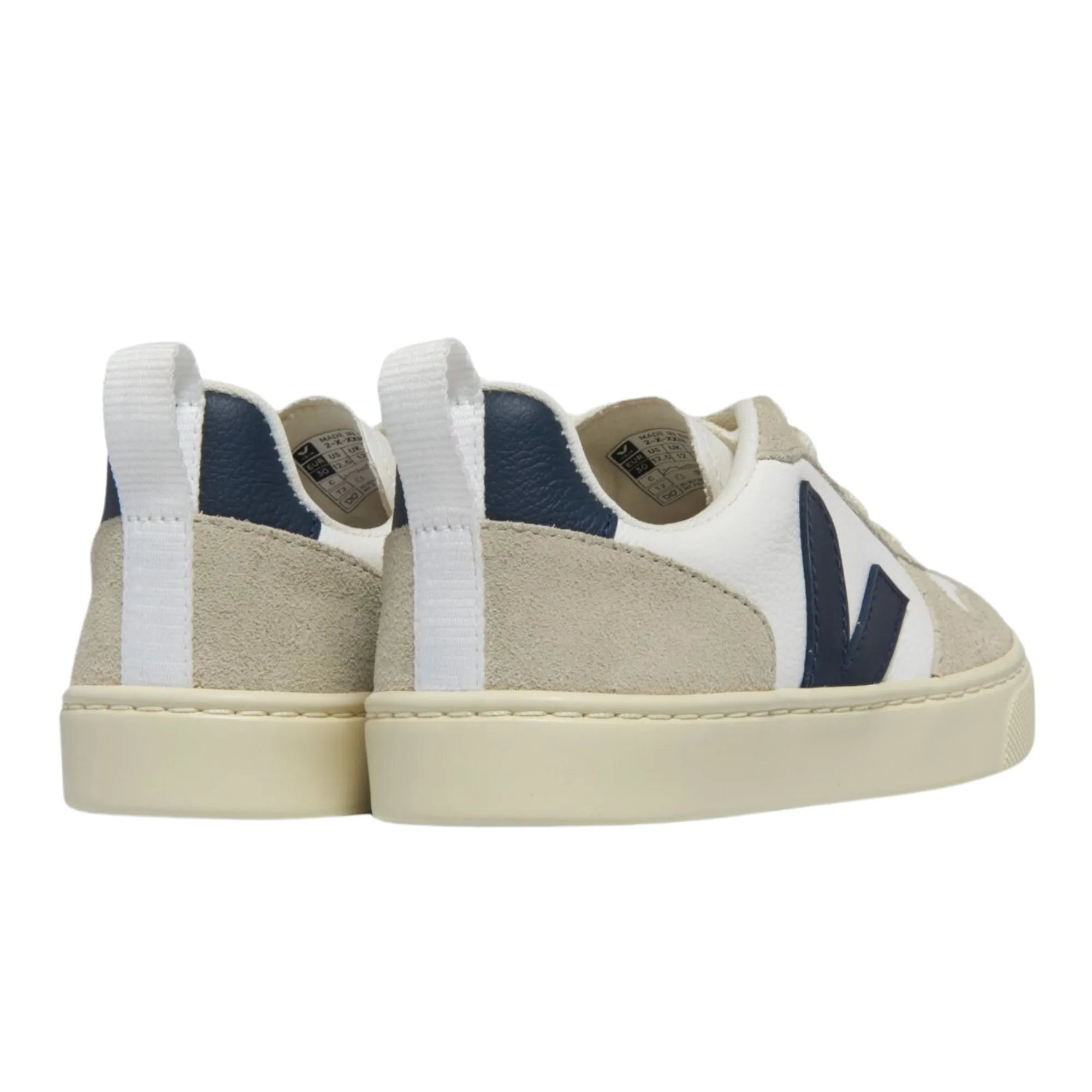 Veja V-10 Laces Leather White Nautico Almond