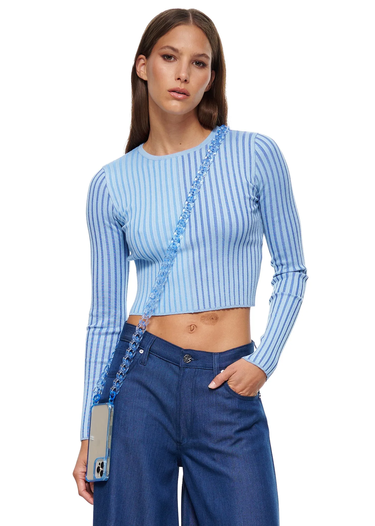 VIAVIA Two Tone Rib Sweater Top