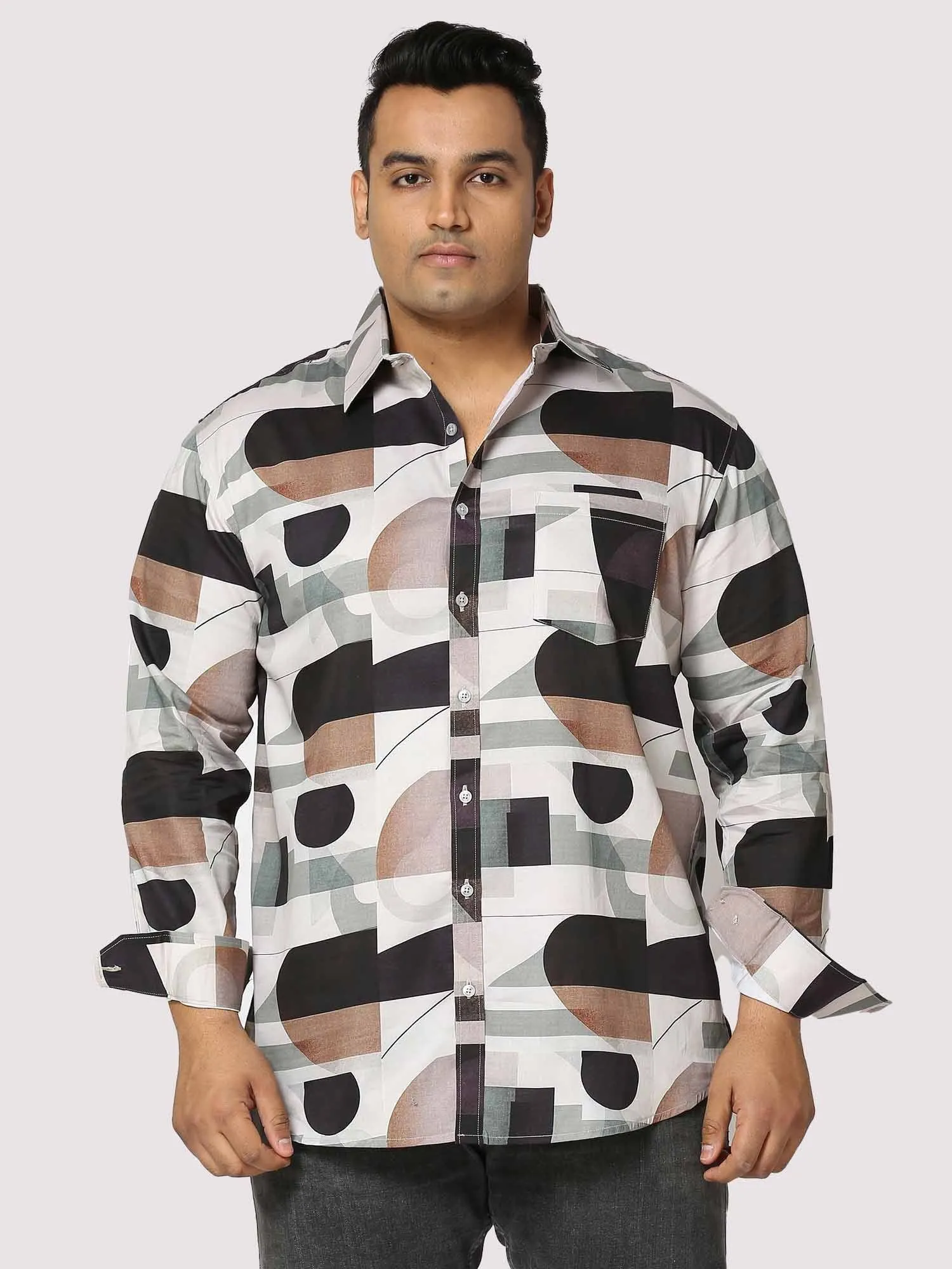 Whirl Digital Printed Full Sleeve Men's Plus Size