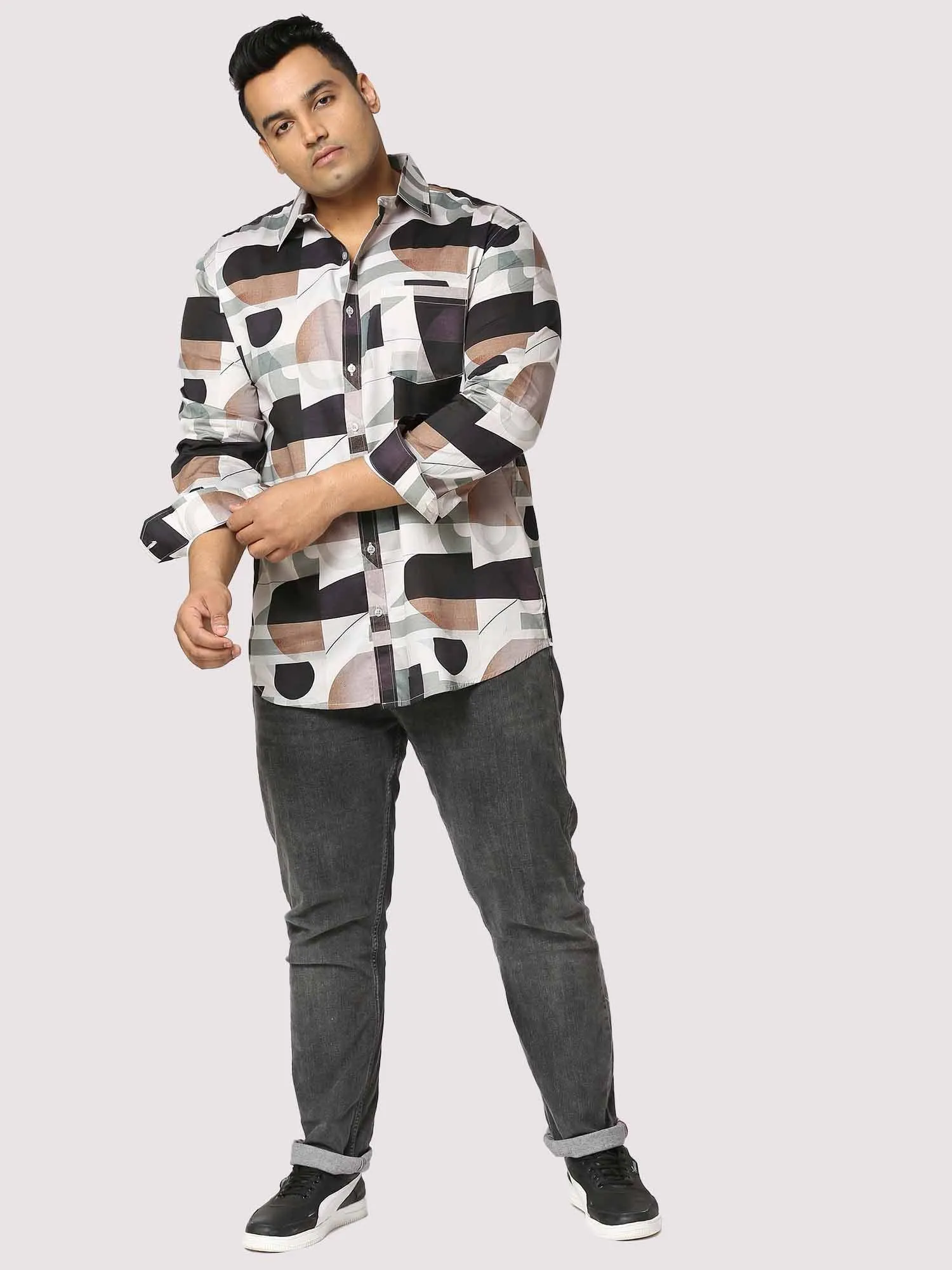 Whirl Digital Printed Full Sleeve Men's Plus Size