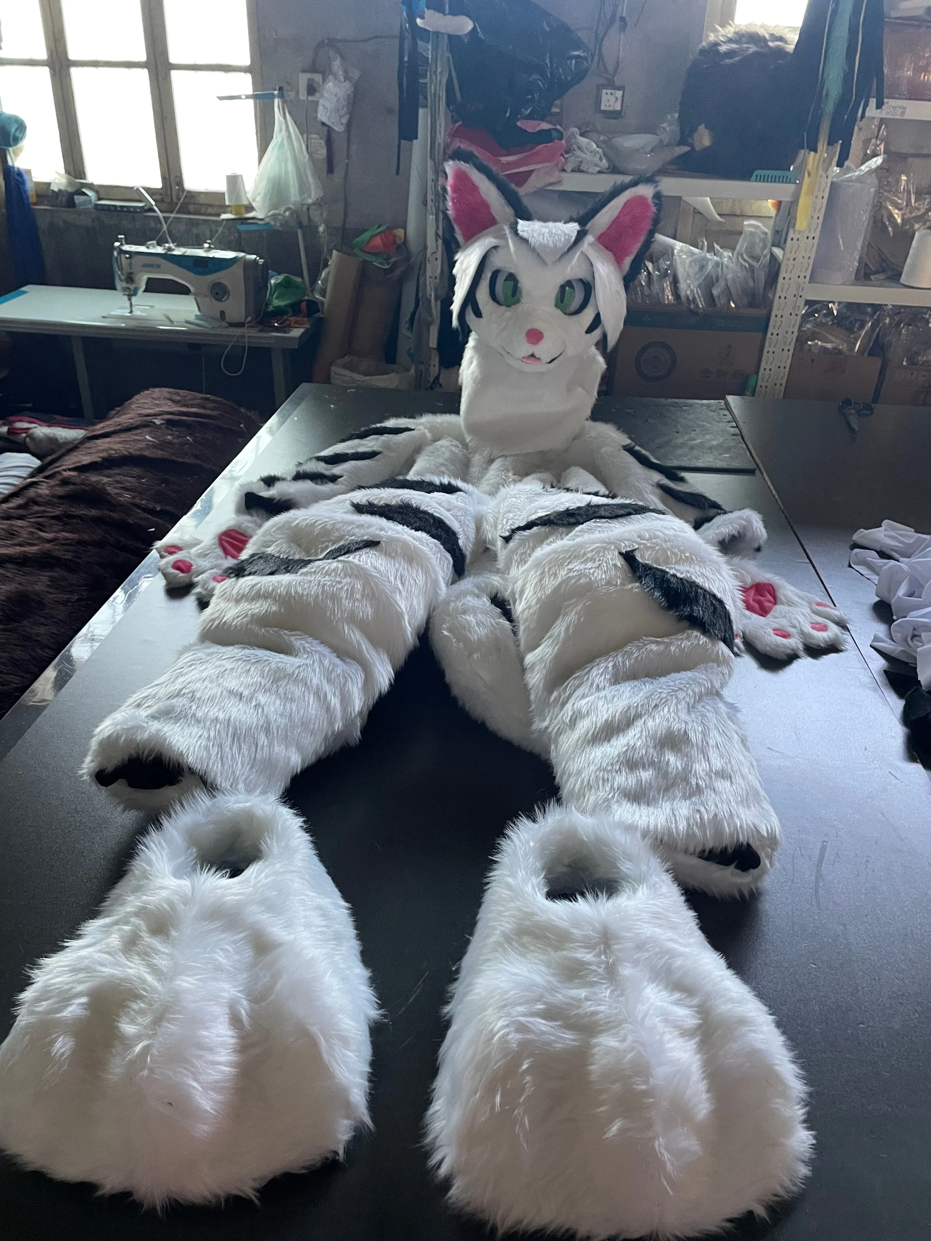 White Rose Fox Cat Fursuit Kigurumi Furry Costumes Furries