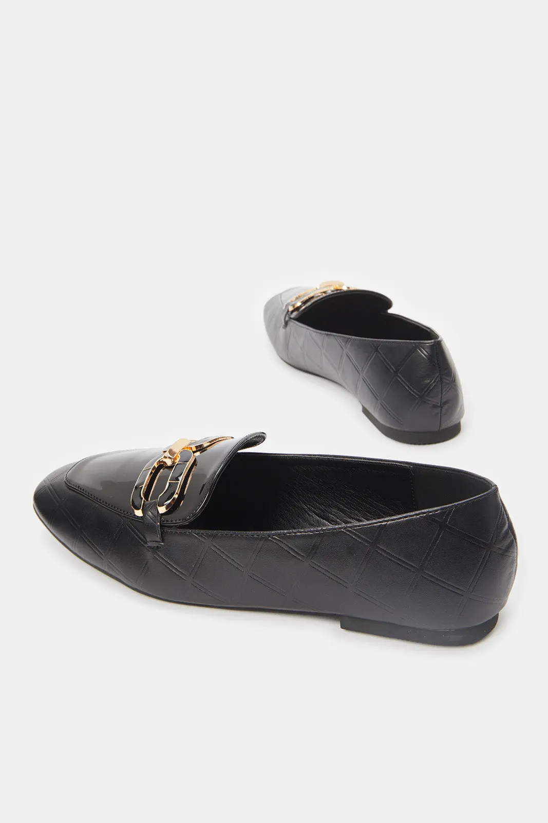 Women Black Patent Loafers