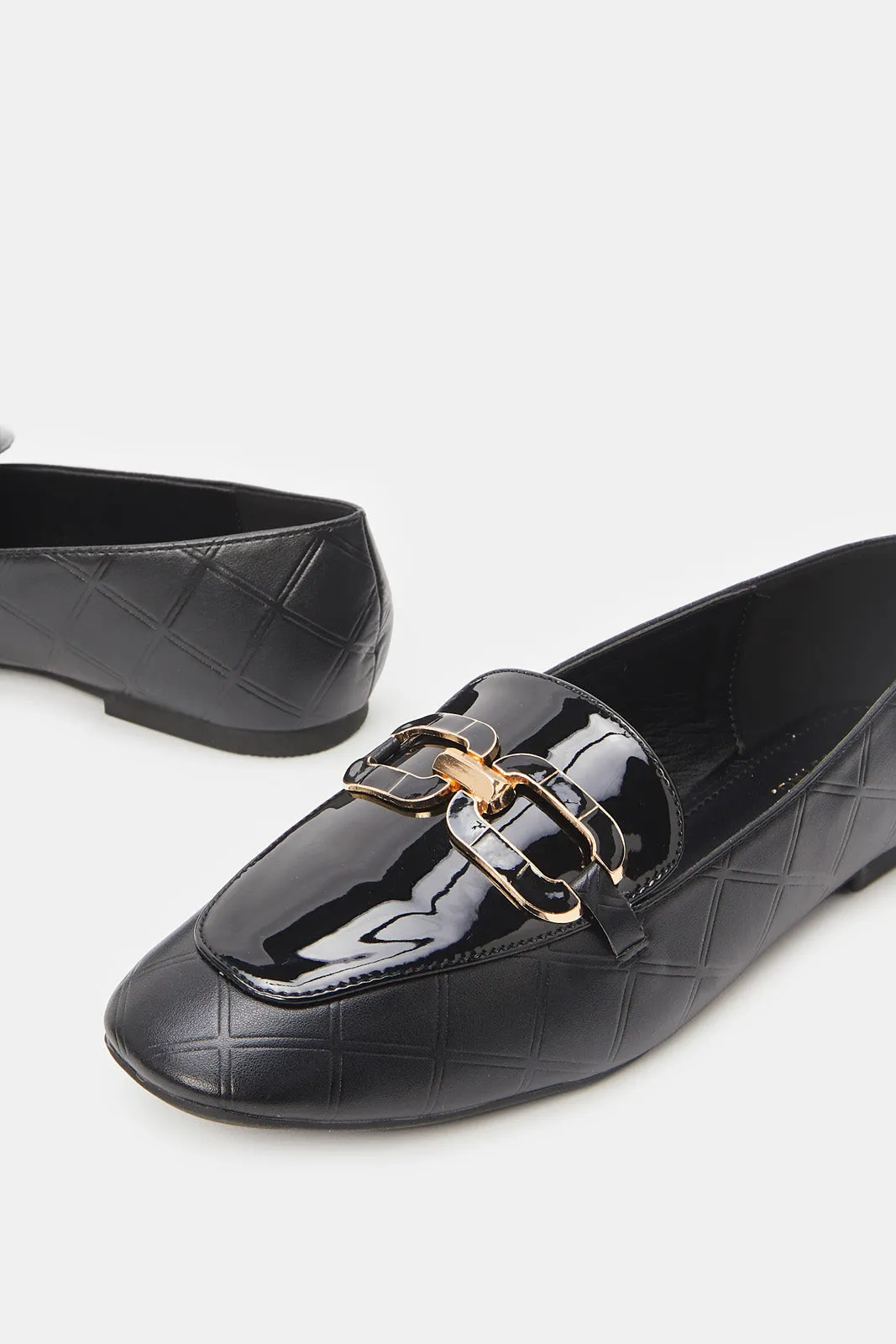 Women Black Patent Loafers