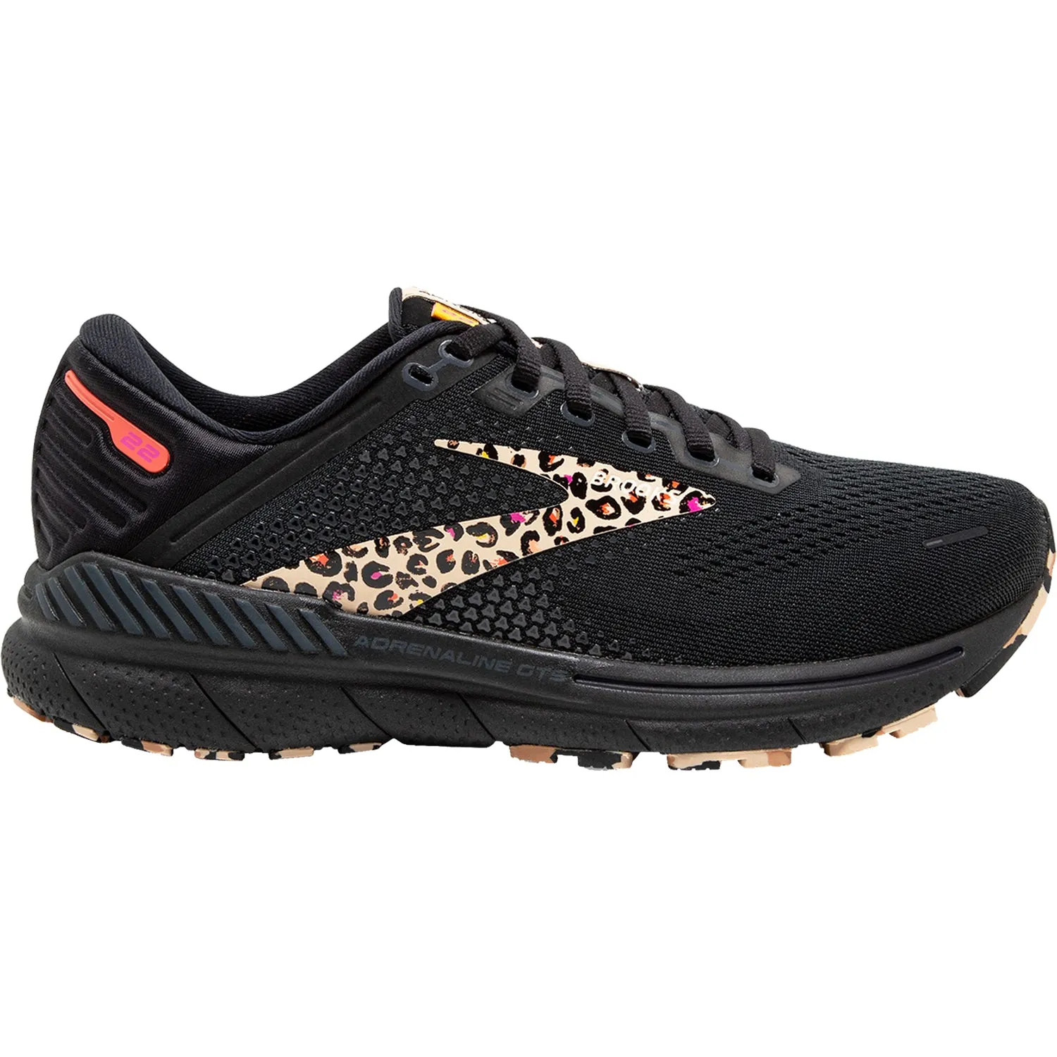 Women's Brooks Adrenaline GTS 22 Black/Ebony/Citrus Mesh