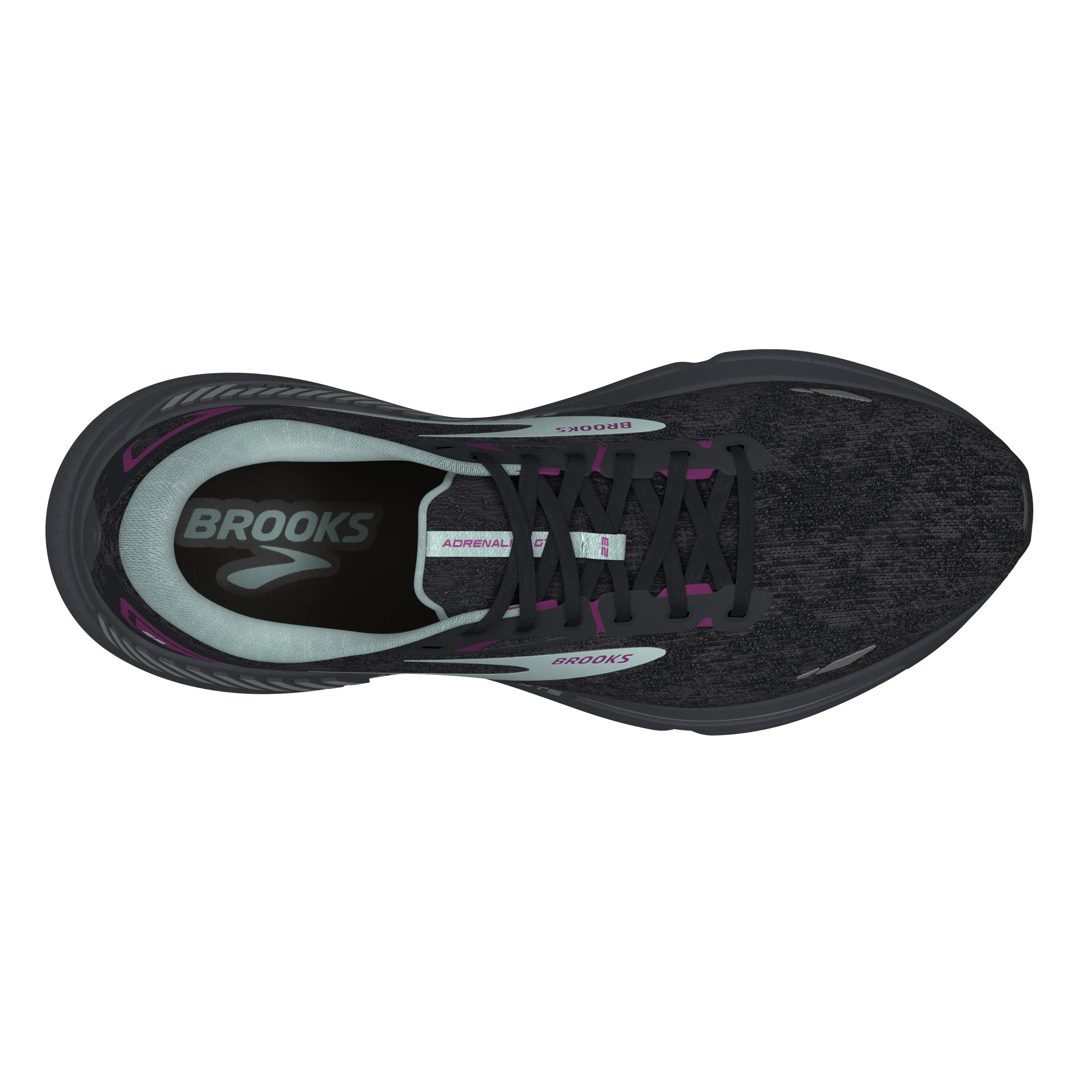 Women's Brooks Adrenaline GTS 23 1203811D072 Color: Black/Light Blue/Purple (WIDE WIDTH)