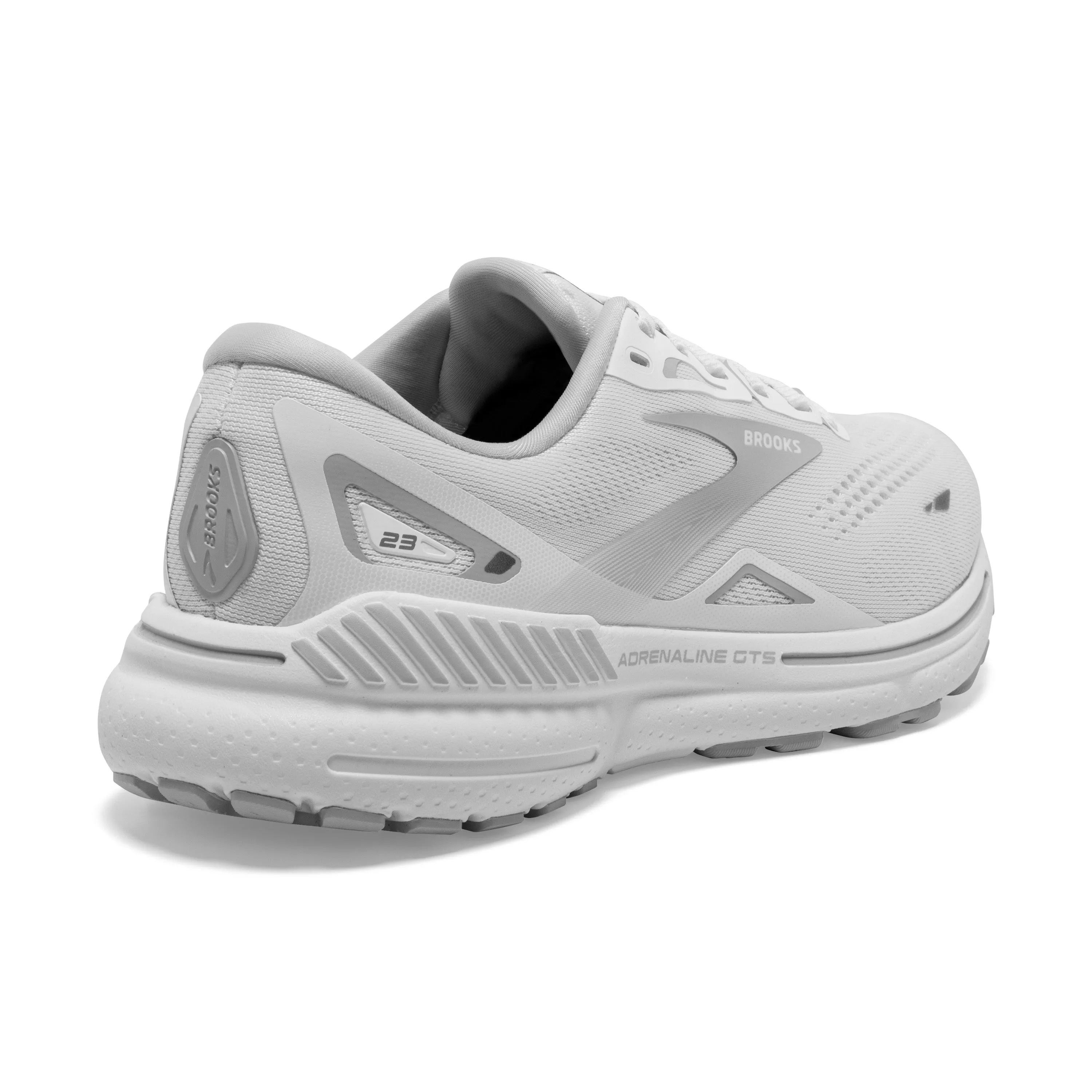 Women's Brooks Adrenaline GTS 23 1203811D104 Color:  White/Oyster/Silver (WIDE WIDTH)