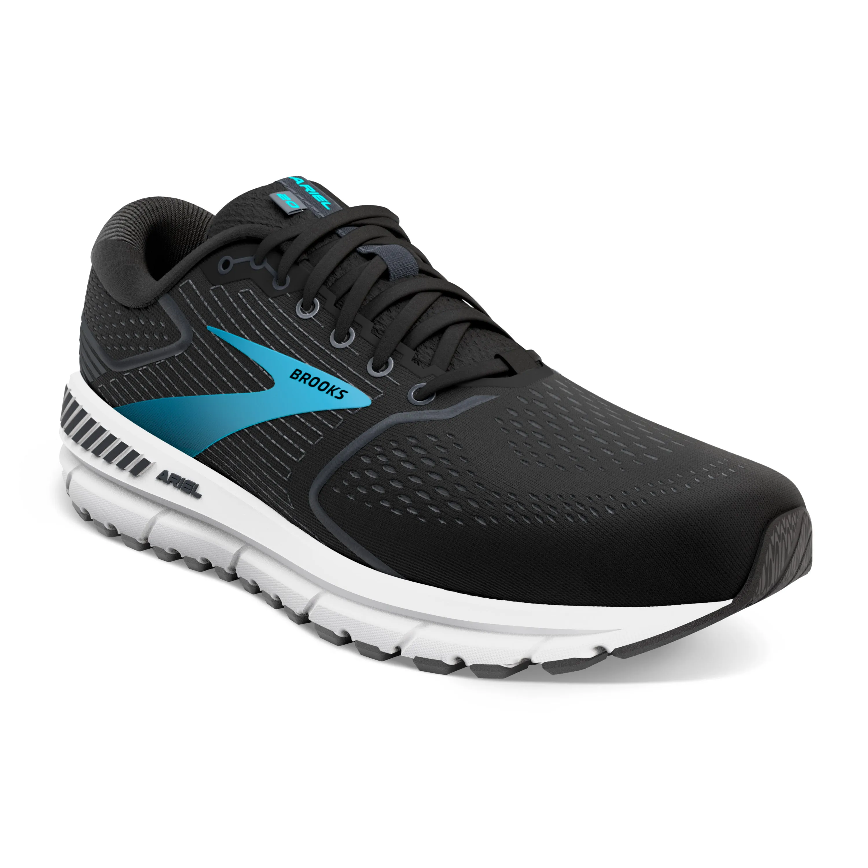 Women's Brooks Ariel '20 Color: Black/Ebony/Blue (WIDE WIDTH)