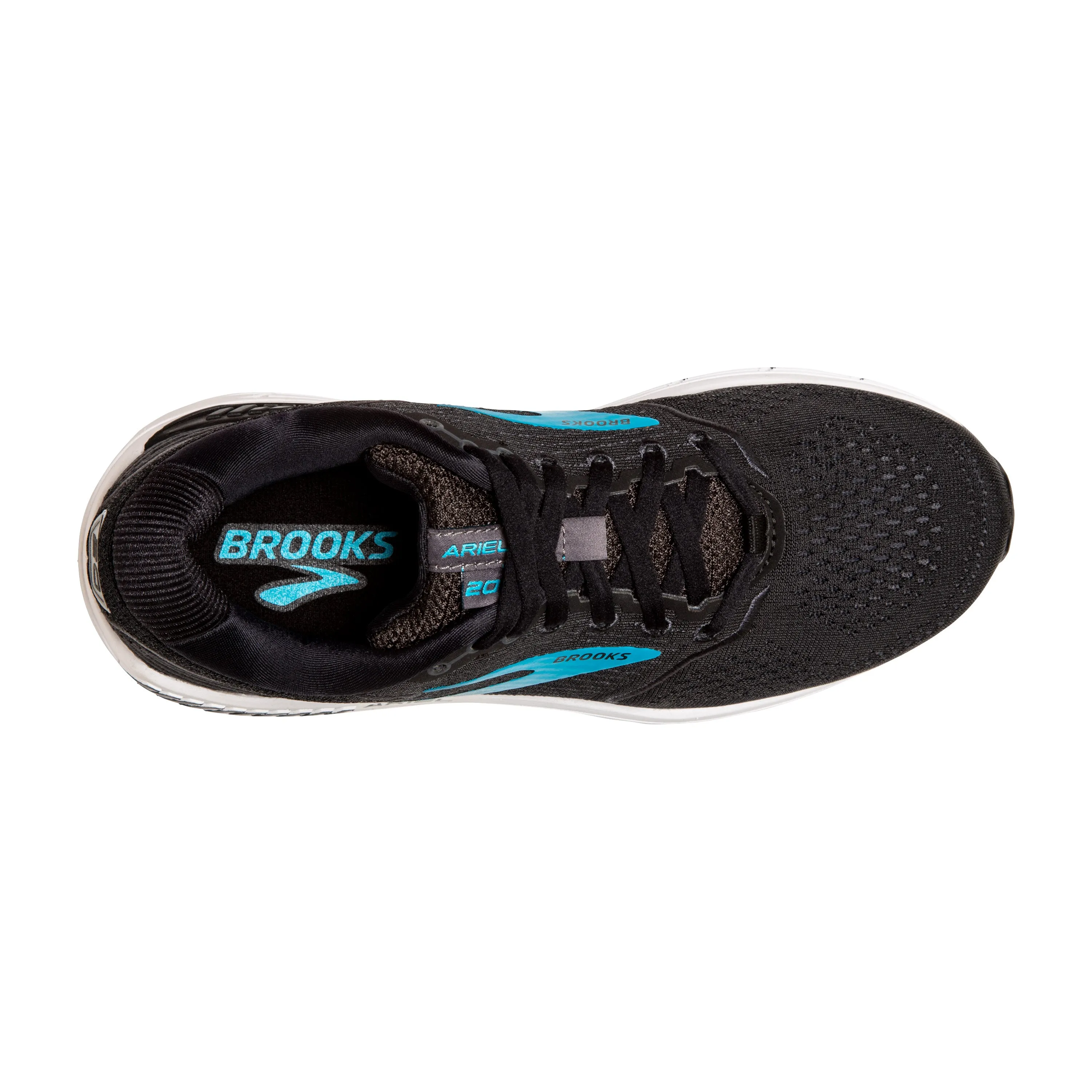 Women's Brooks Ariel '20 Color: Black/Ebony/Blue (WIDE WIDTH)