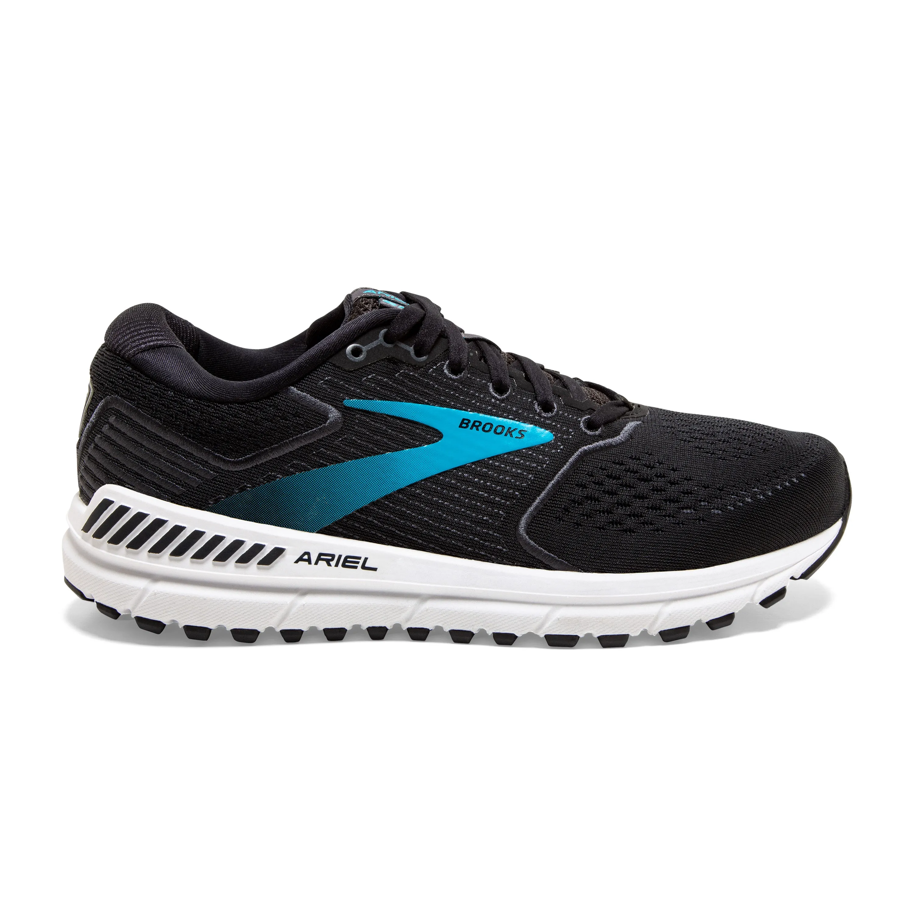 Women's Brooks Ariel '20 Color: Black/Ebony/Blue (WIDE WIDTH)