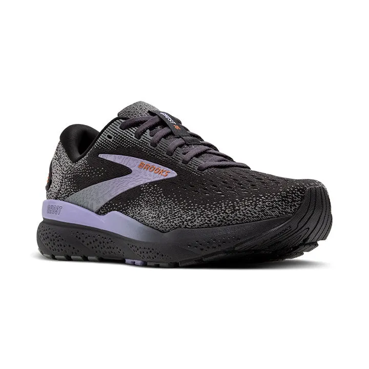 WOMEN'S BROOKS GHOST 16 1204071B093 COLOR:  EBONY/LAVENDER/COPPER