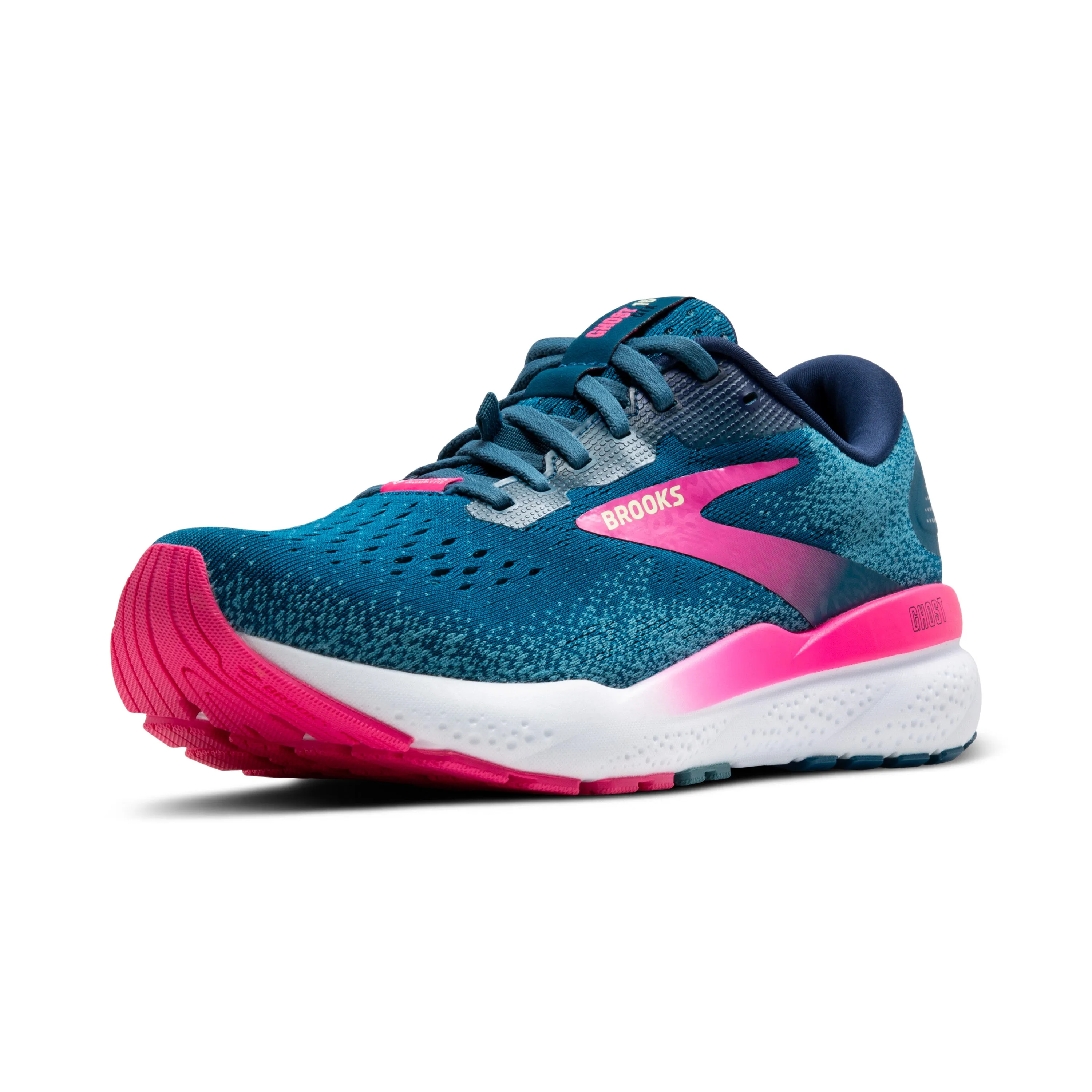 Women's Brooks Ghost 16 GTX Color: Moroccan Blue/Pink/Yellow