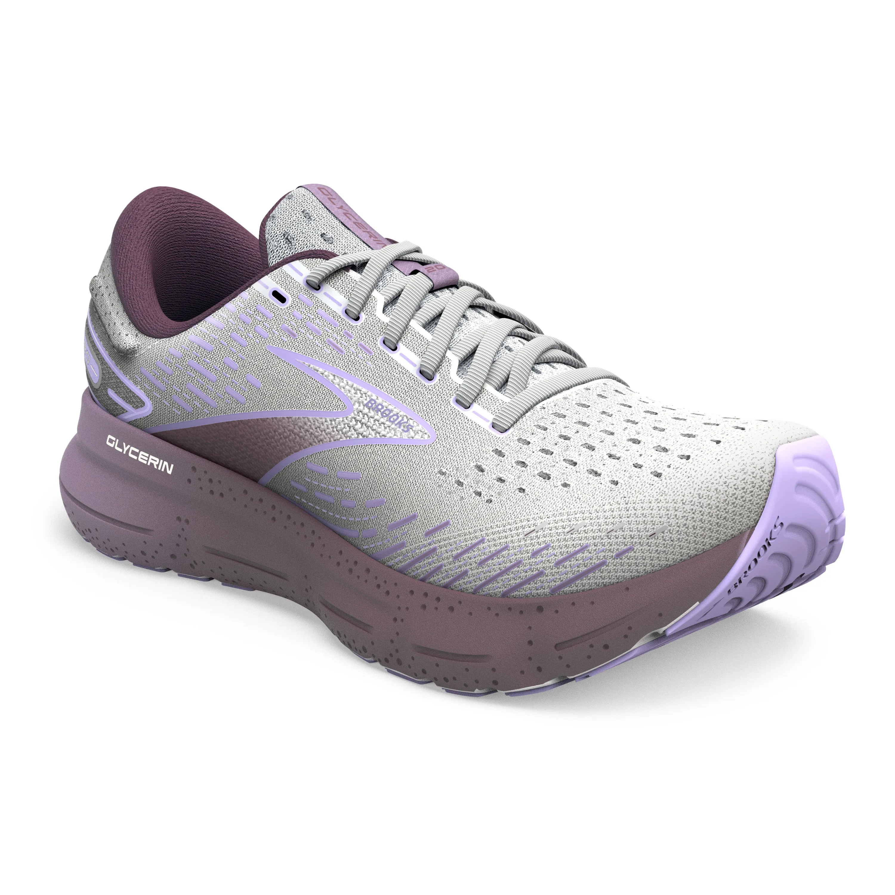 Women's Brooks Glycerin 20 Color: White/Orchid/ Lavender