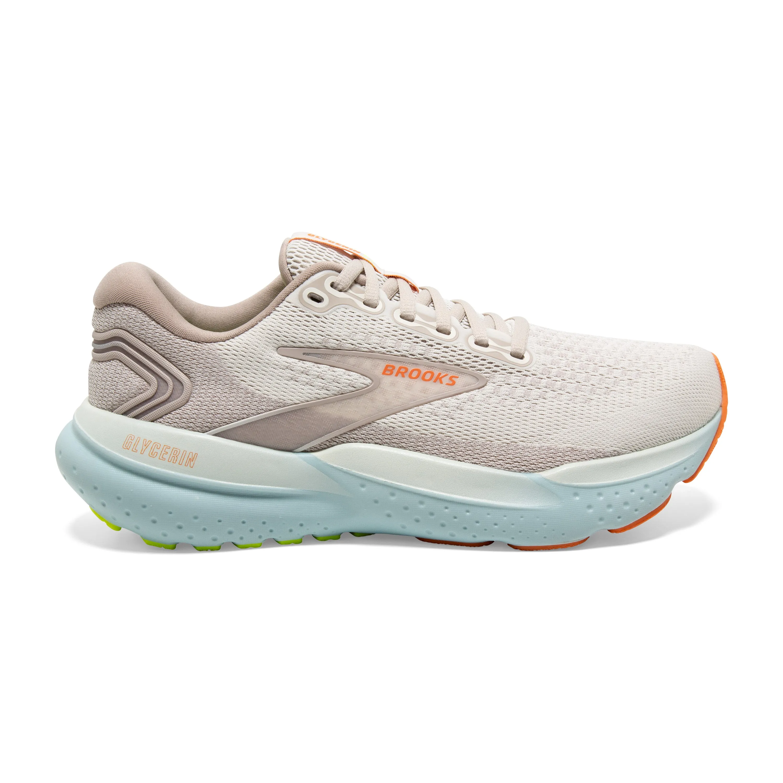 Women's Brooks Glycerin 21 Color: Coconut/Aqua/Autumn Sunset (WIDE WIDTH)