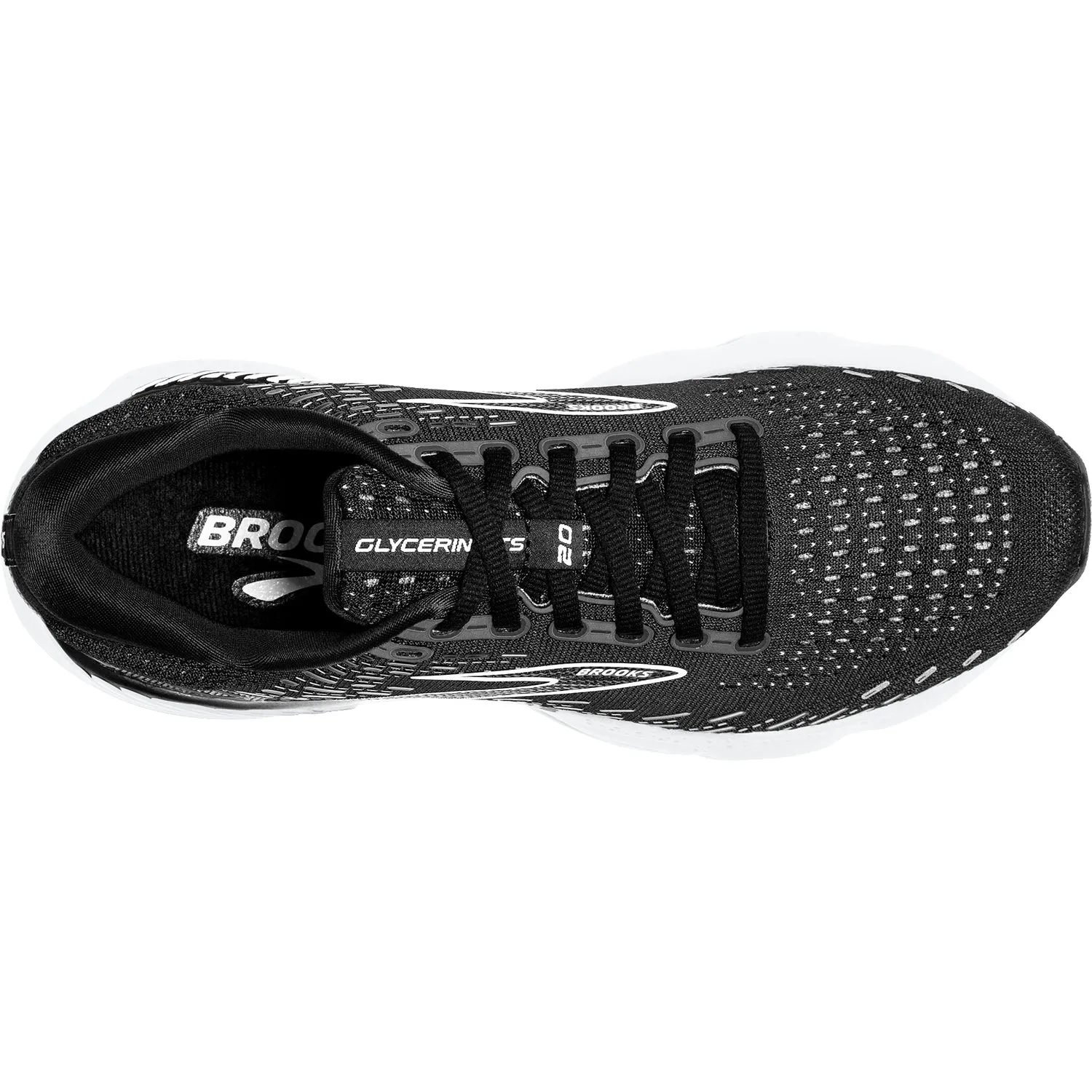 Women's Brooks Glycerin GTS 20 Black/White/Alloy Mesh