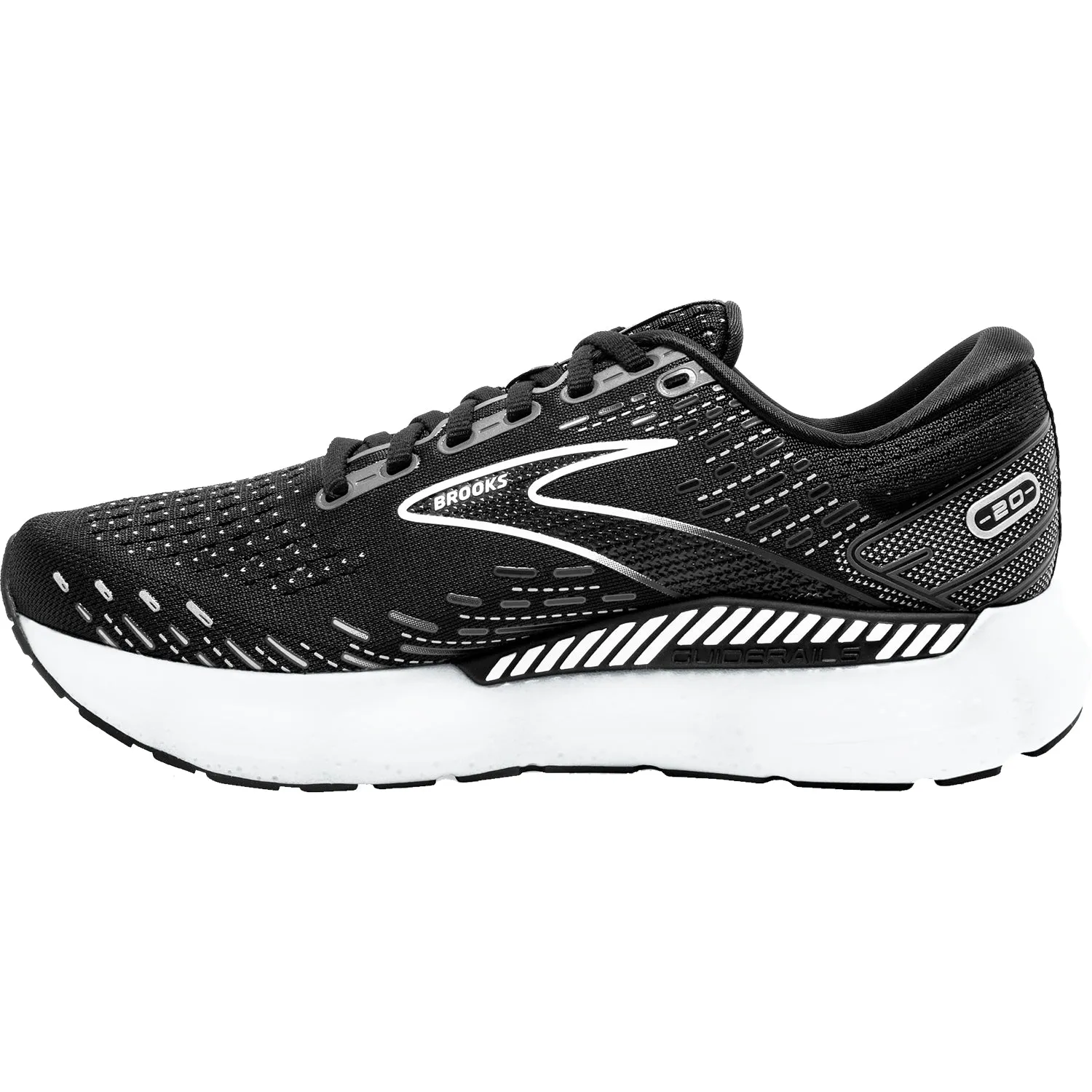 Women's Brooks Glycerin GTS 20 Black/White/Alloy Mesh