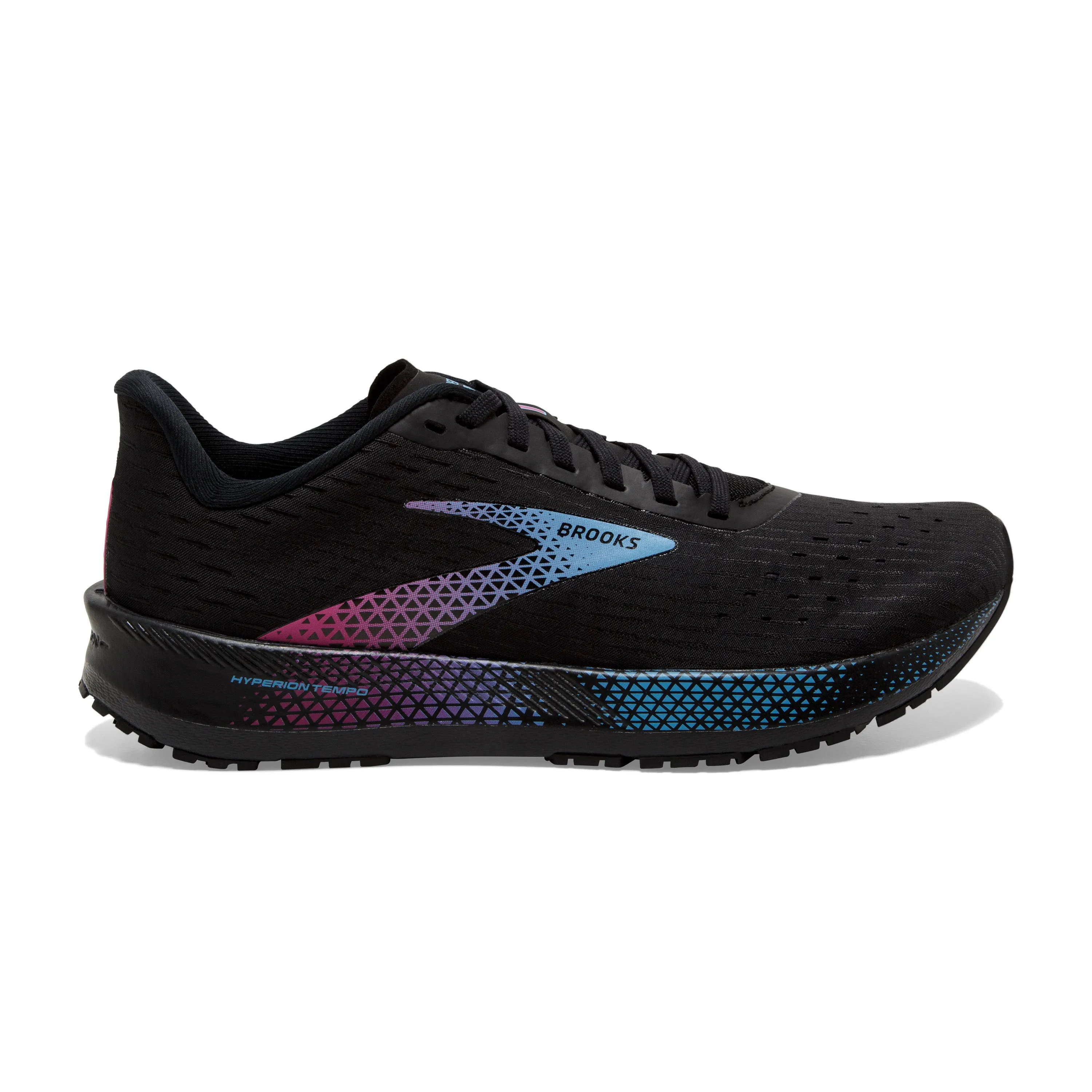 Women's Brooks Hyperion Tempo Color: Black/Blissful Blue/Fuchsia