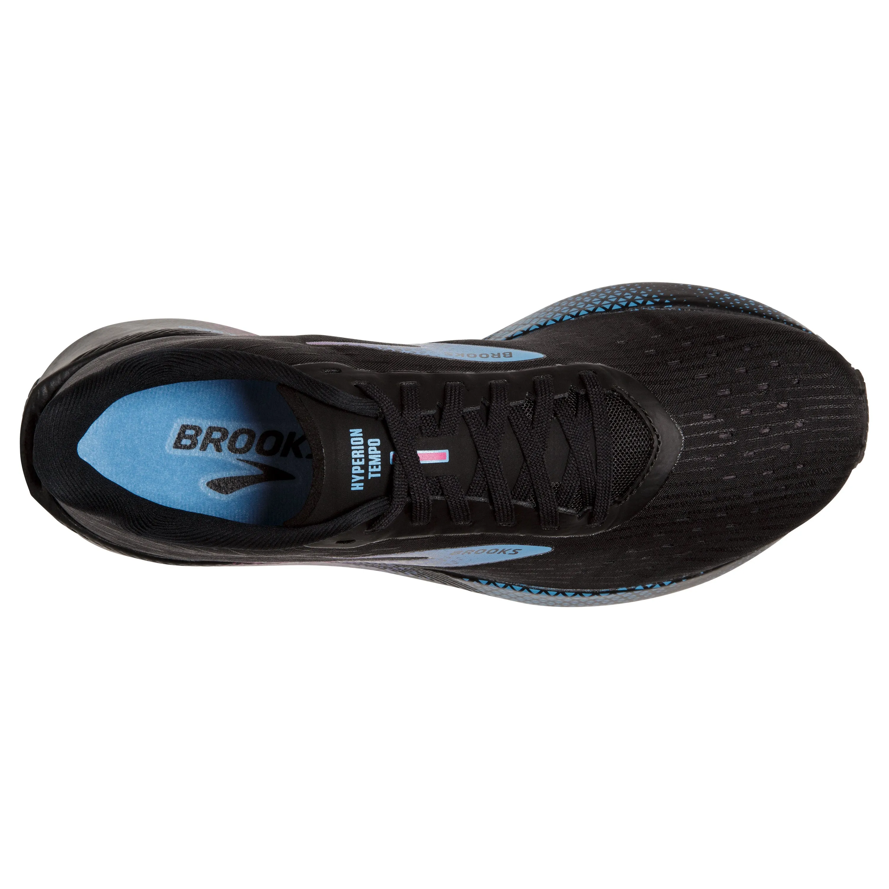 Women's Brooks Hyperion Tempo Color: Black/Blissful Blue/Fuchsia