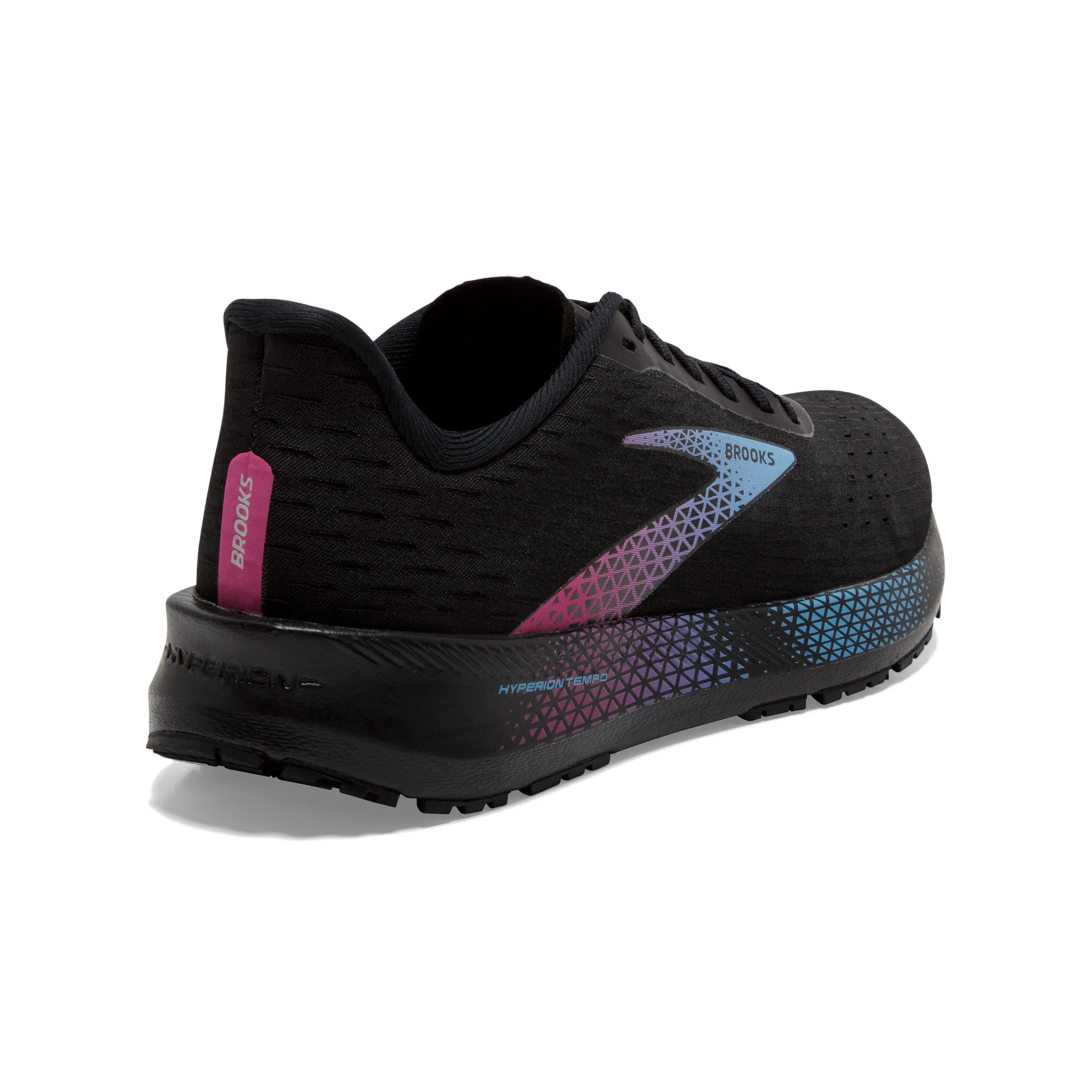 Women's Brooks Hyperion Tempo Color: Black/Blissful Blue/Fuchsia