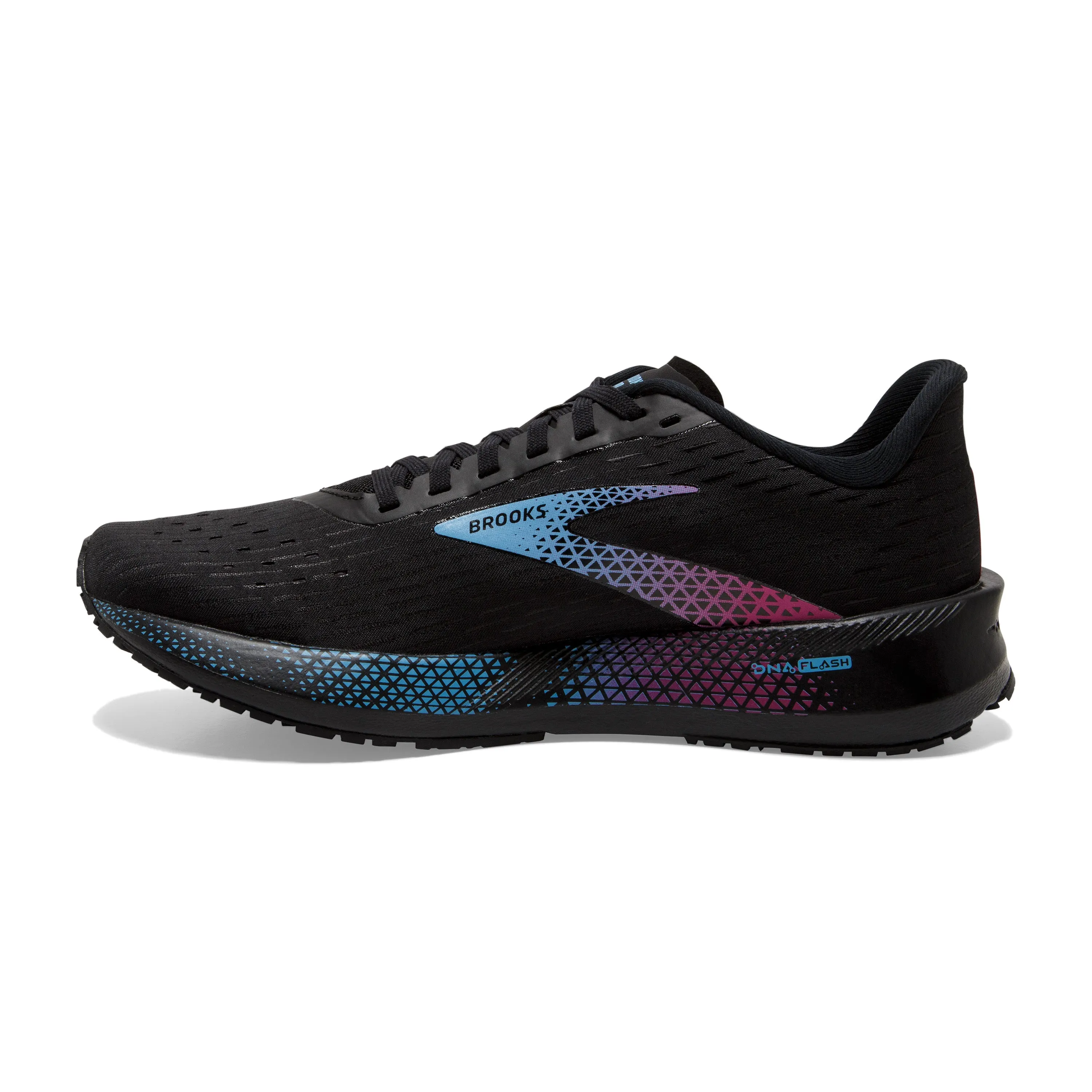 Women's Brooks Hyperion Tempo Color: Black/Blissful Blue/Fuchsia