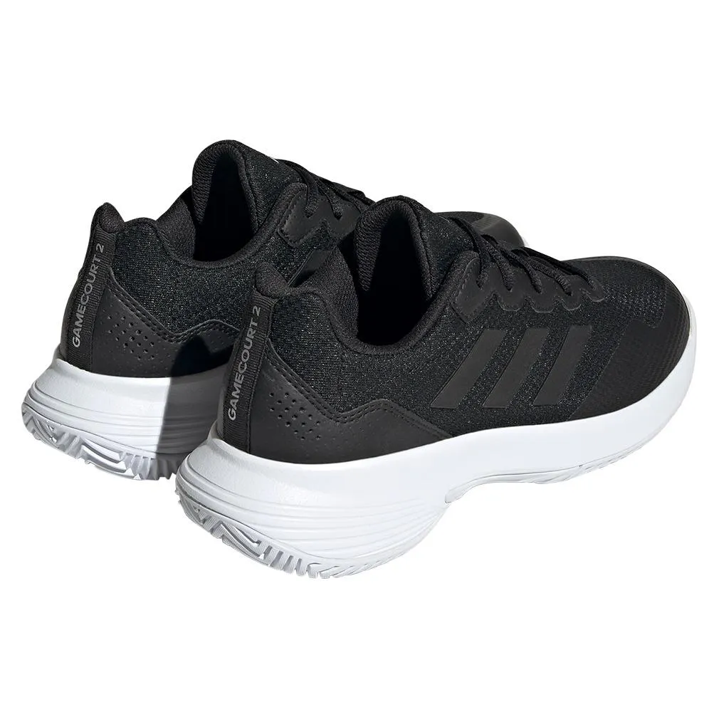 Women's GameCourt 2 Tennis Shoes Black and Silver Metallic