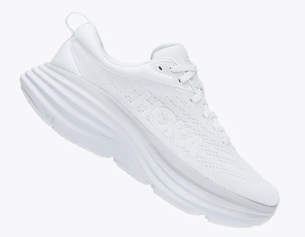 Women's Hoka Bondi 8 1127952WWH Color: White/White