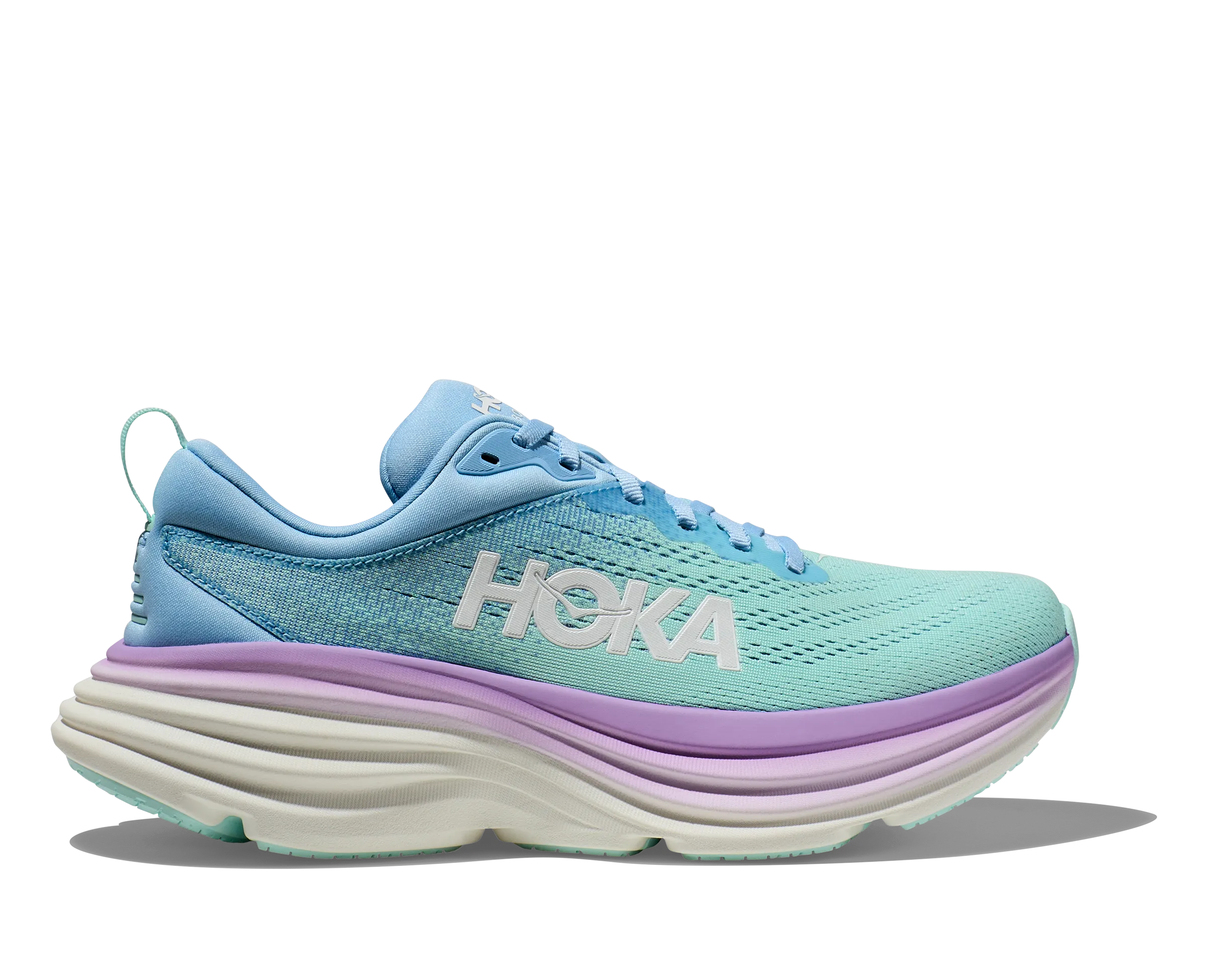 Women's Hoka Bondi 8 Color: Airy Blue / Sunlit Ocean