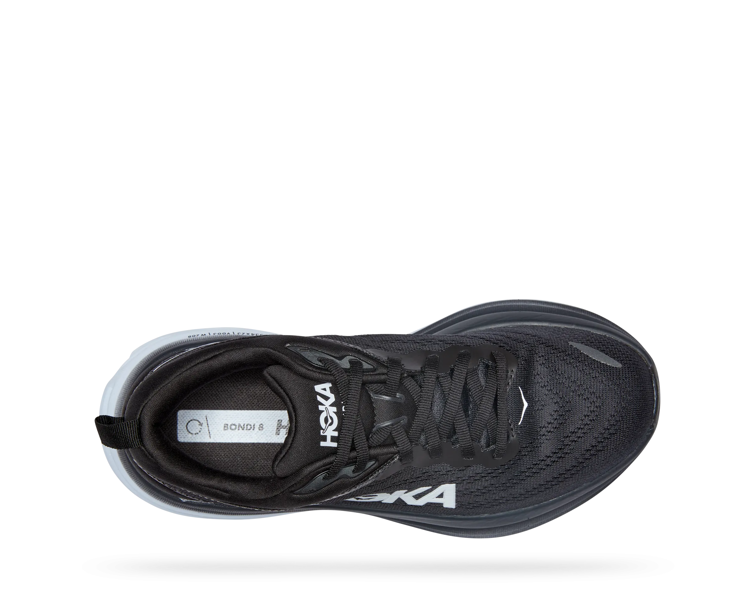 Women's Hoka Bondi 8 Color: Black/ White