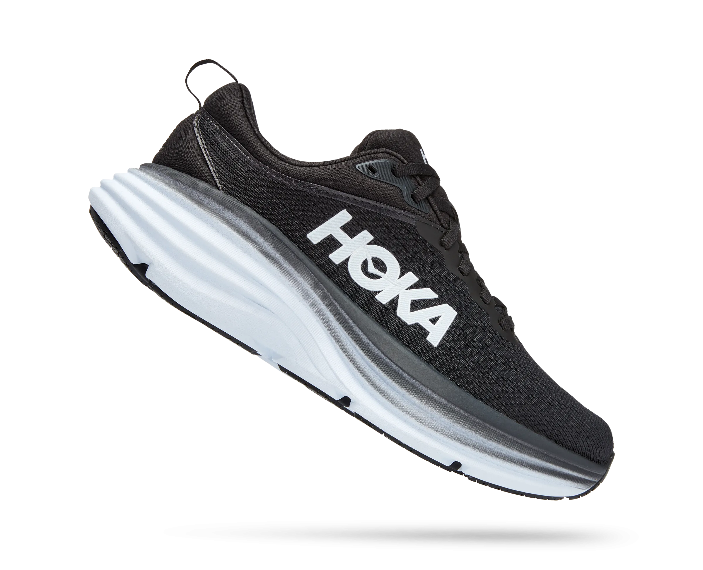 Women's Hoka Bondi 8 Color: Black/ White