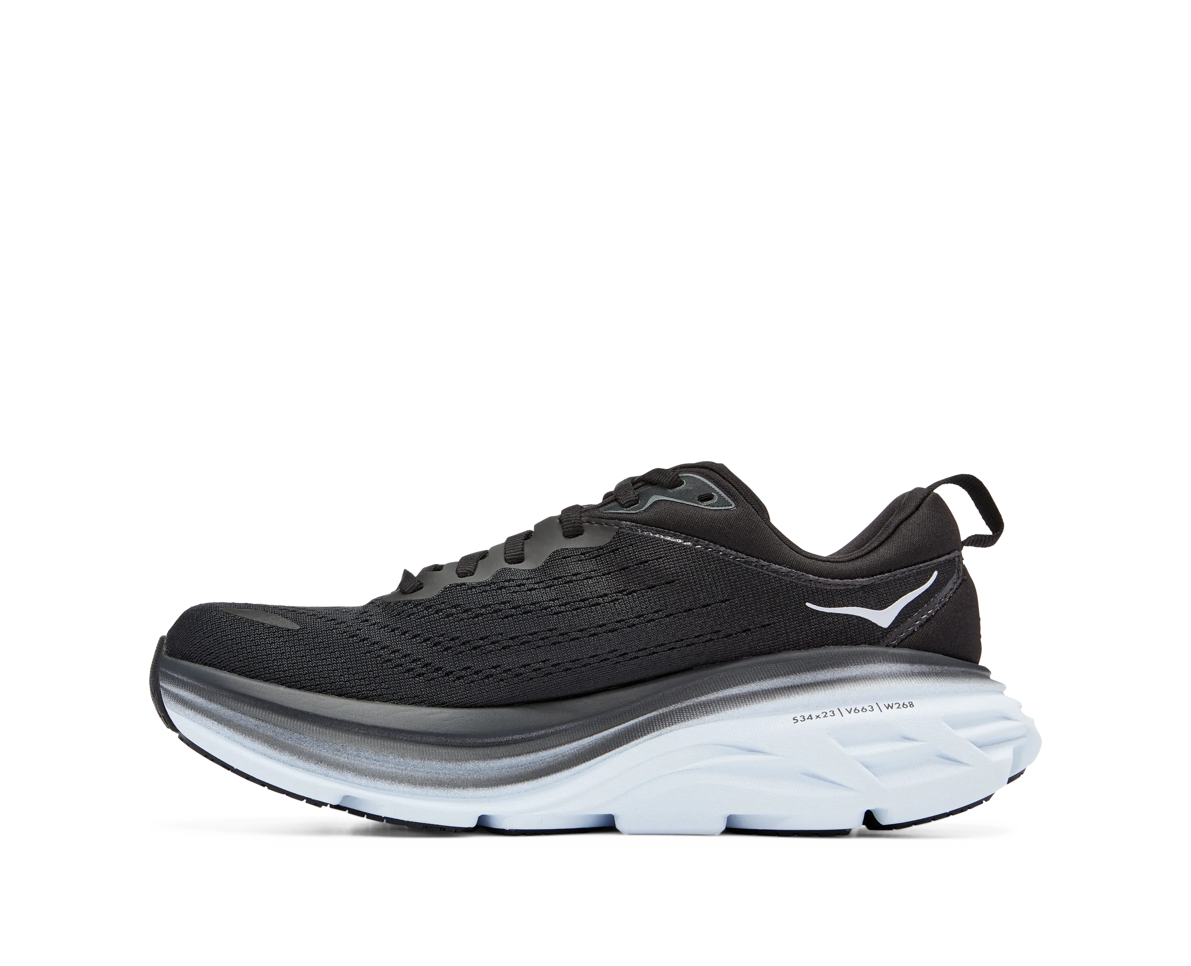 Women's Hoka Bondi 8 Color: Black/ White