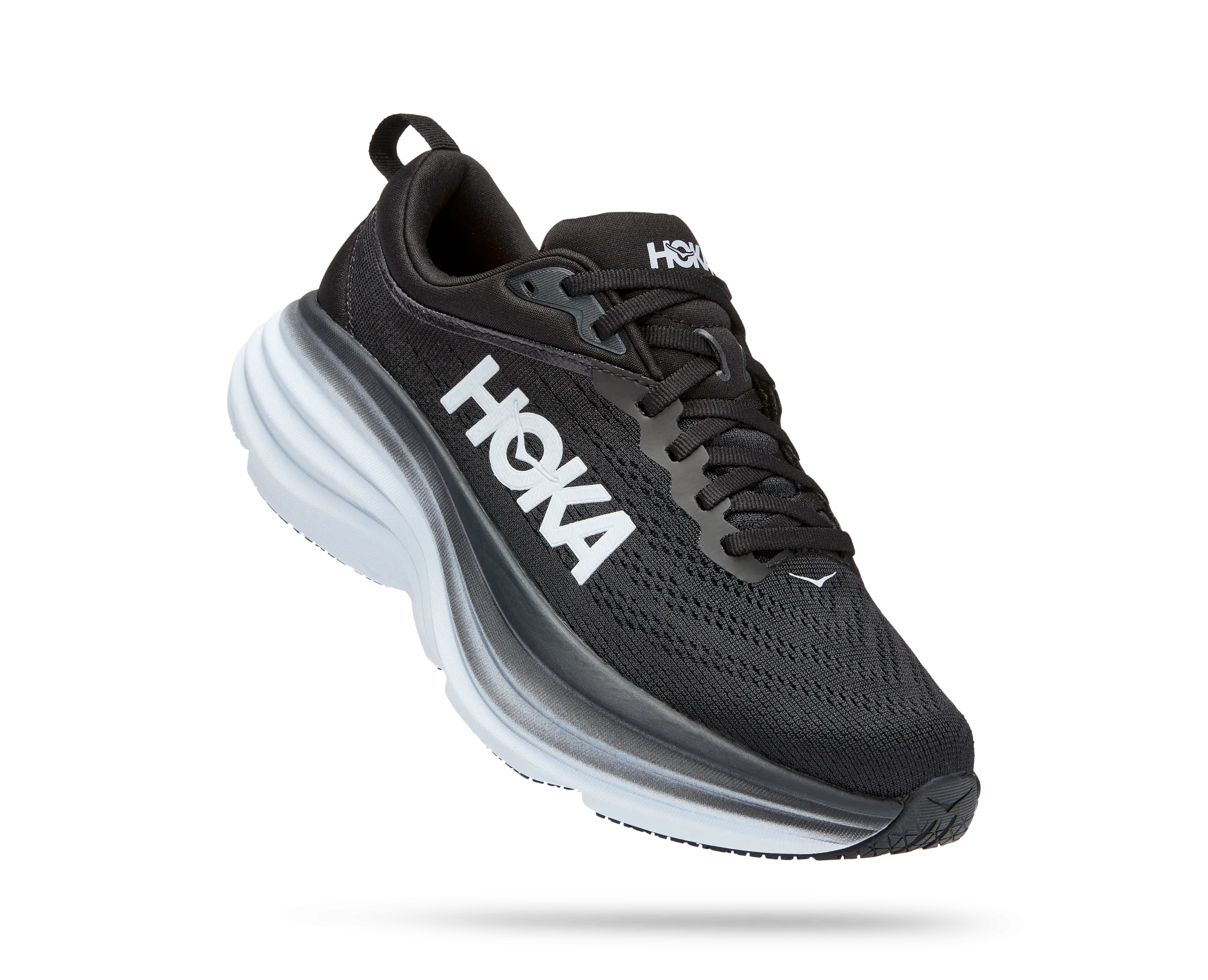 Women's Hoka Bondi 8 Color: Black/ White