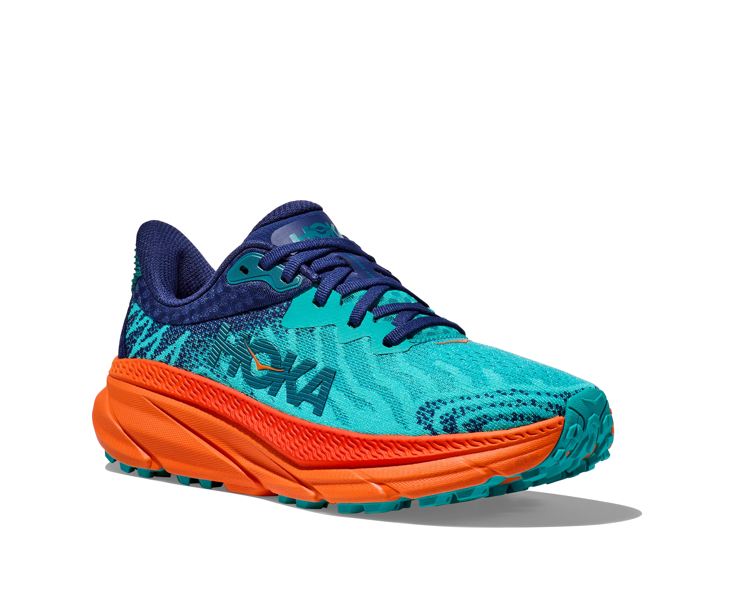 Women's Hoka Challenger 7 Color: Ceramic / Vibrant Orange