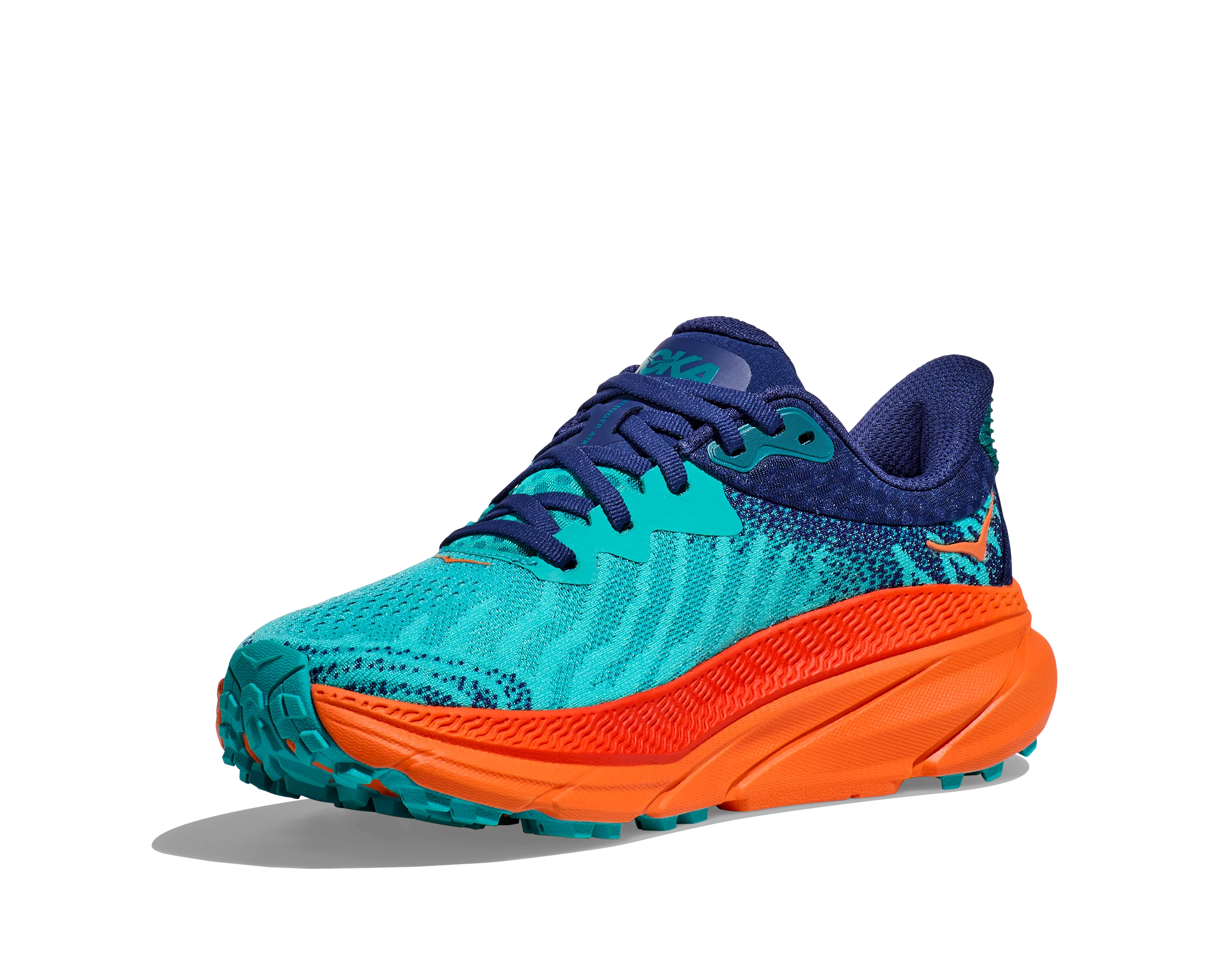 Women's Hoka Challenger 7 Color: Ceramic / Vibrant Orange