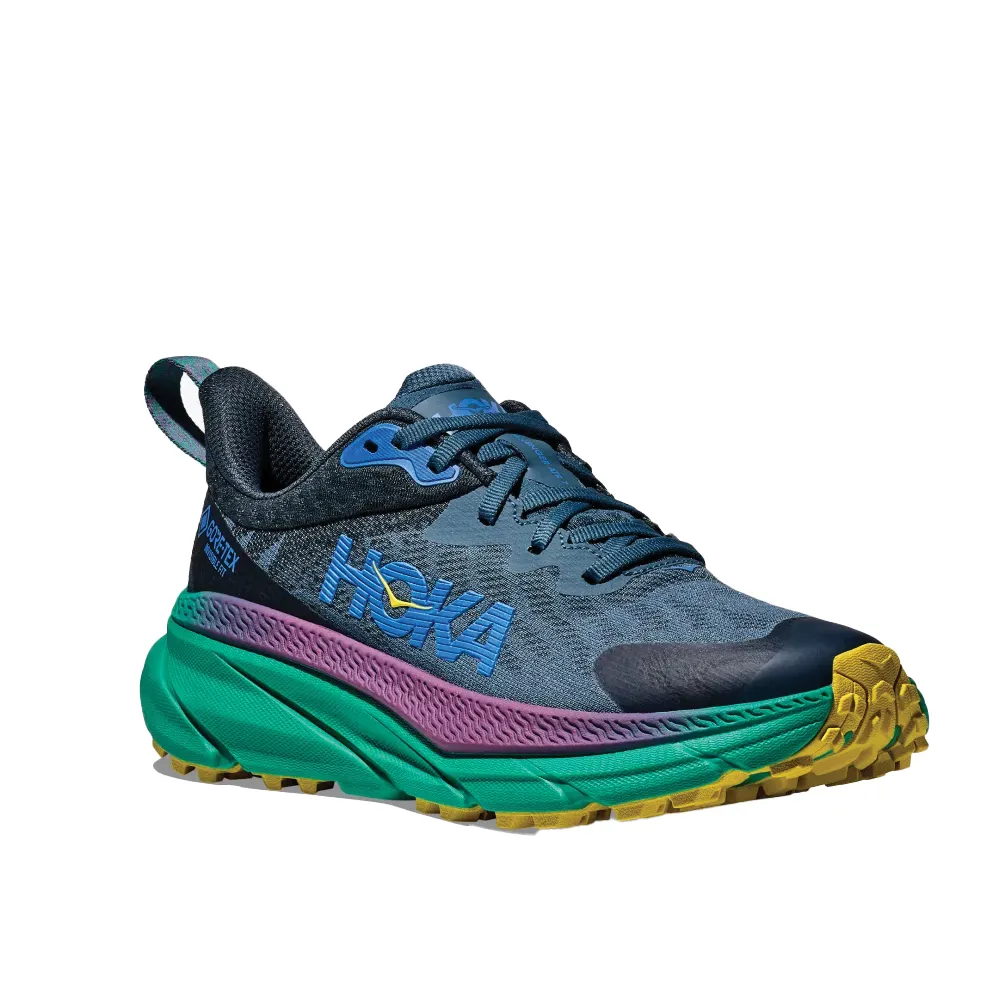 Women's Hoka Challenger 7 GTX Color: Real Teal / Tech Green